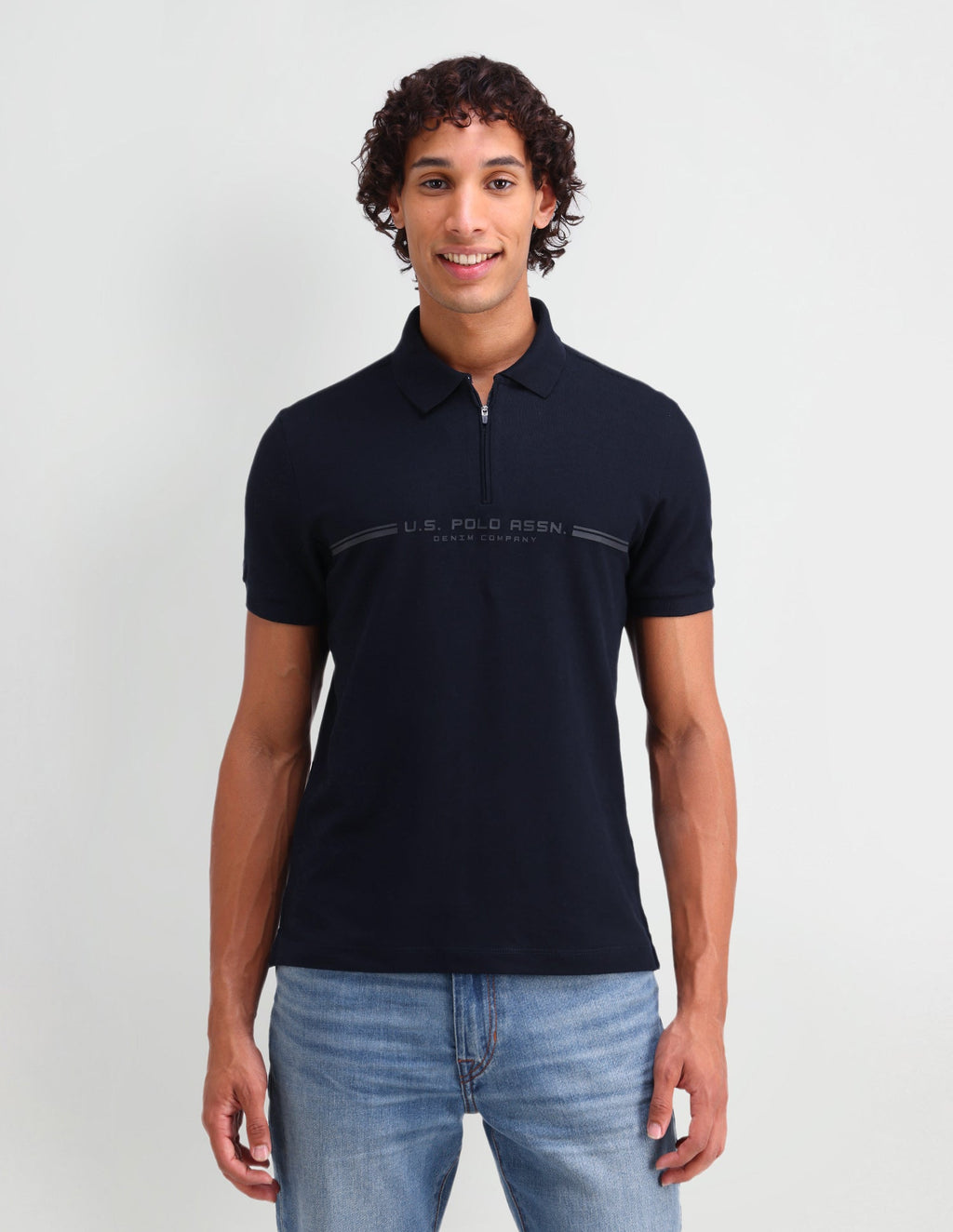 Brand Printed Muscle Fit Polo Shirt