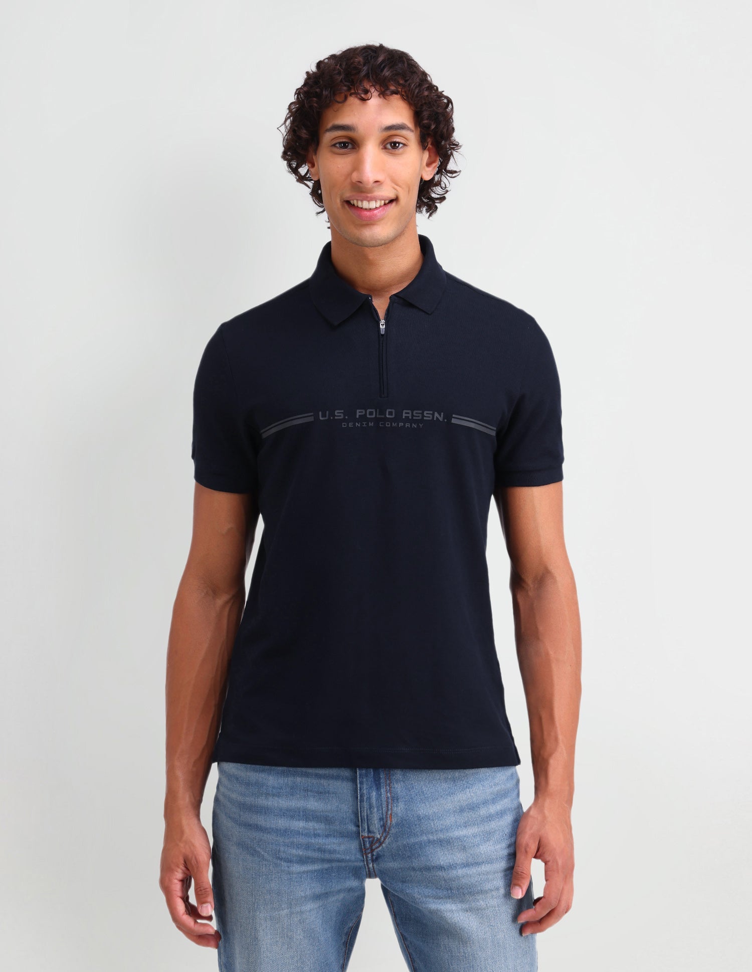 Brand Printed Muscle Fit Polo Shirt