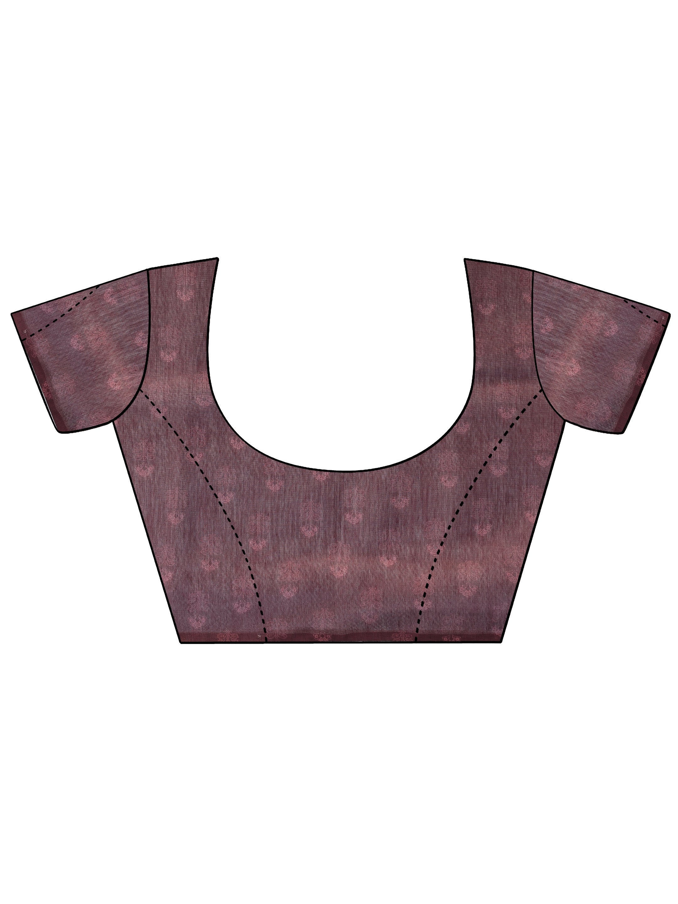 Mauve Printed Silk Blend Saree With Unstitched Blouse Piece