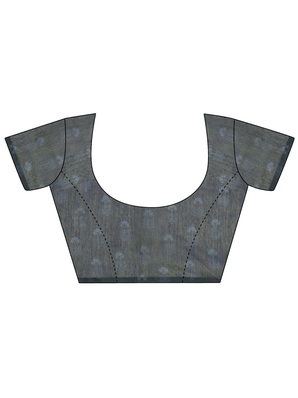 Blue Printed Silk Saree With Unstitched Blouse Piece