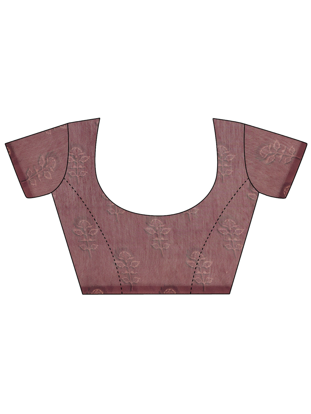 Mauve Printed Silk Saree With Unstitched Blouse Piece