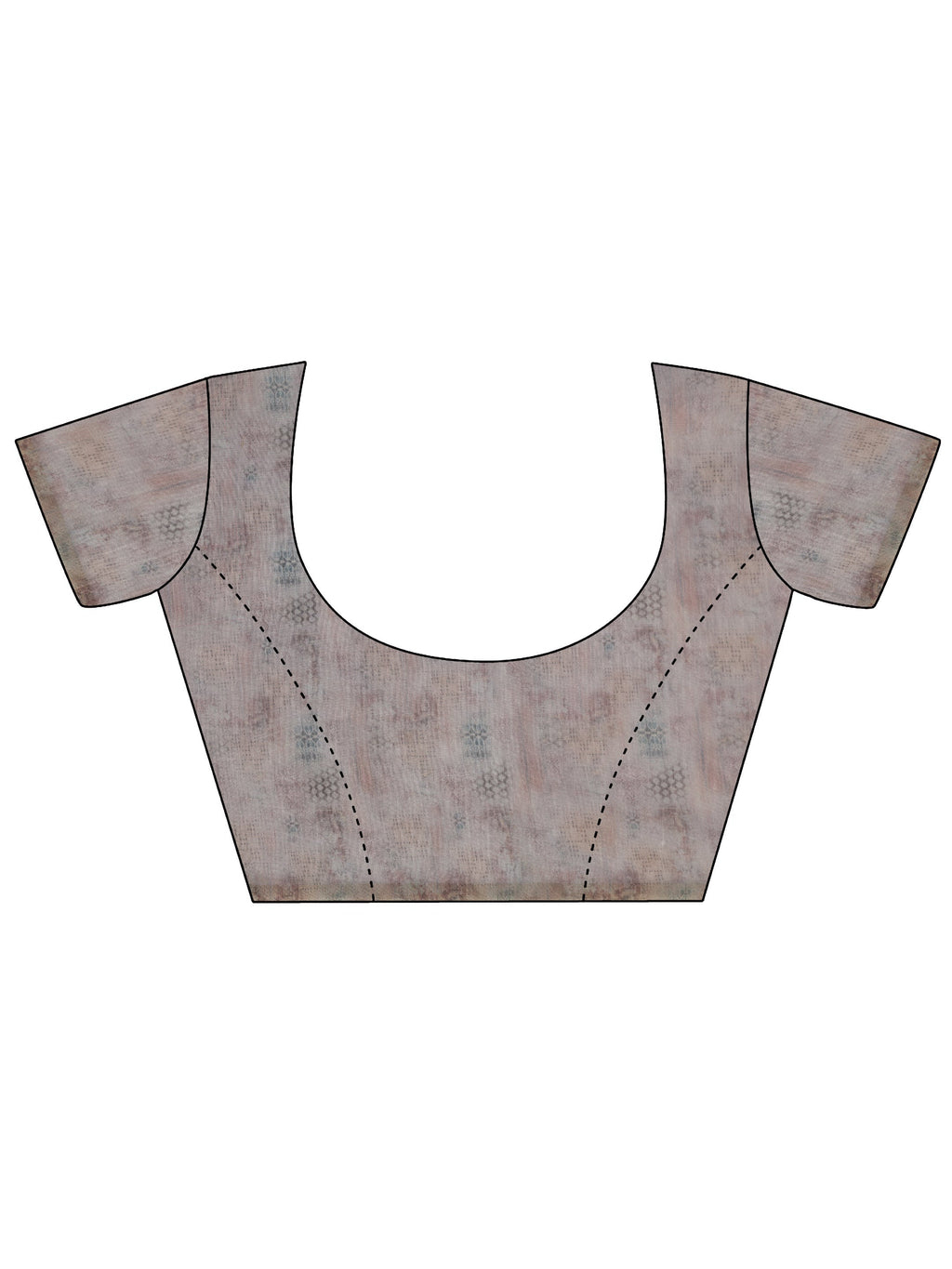 Blue Printed Silk Saree With Unstitched Blouse Piece