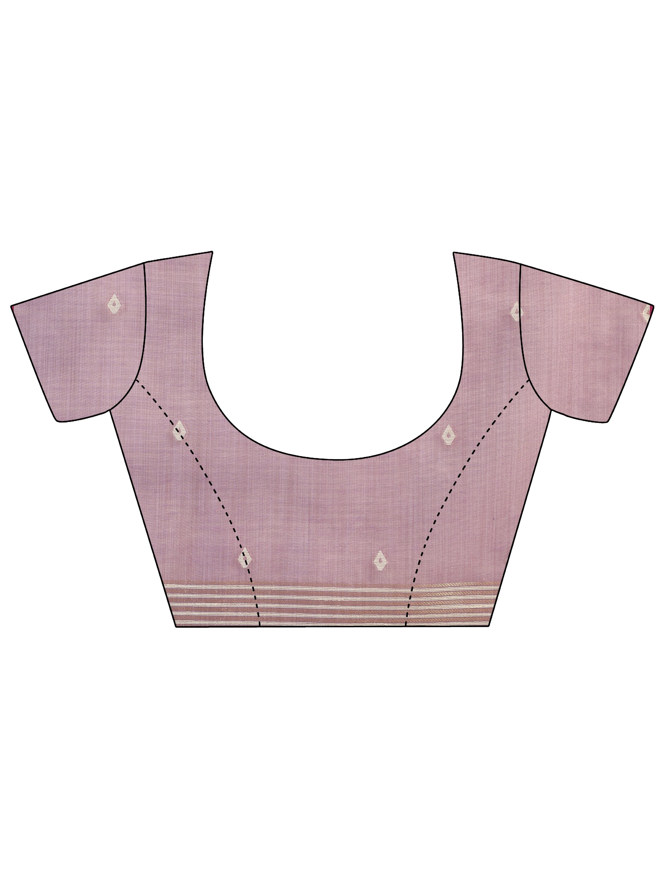 Lavender Woven Cotton Blend Saree With Unstitched Blouse Piece