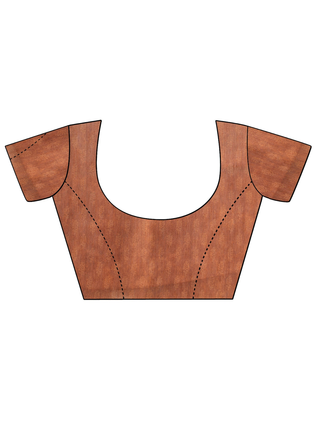 Brown Printed Silk Blend Saree With Unstitched Blouse Piece