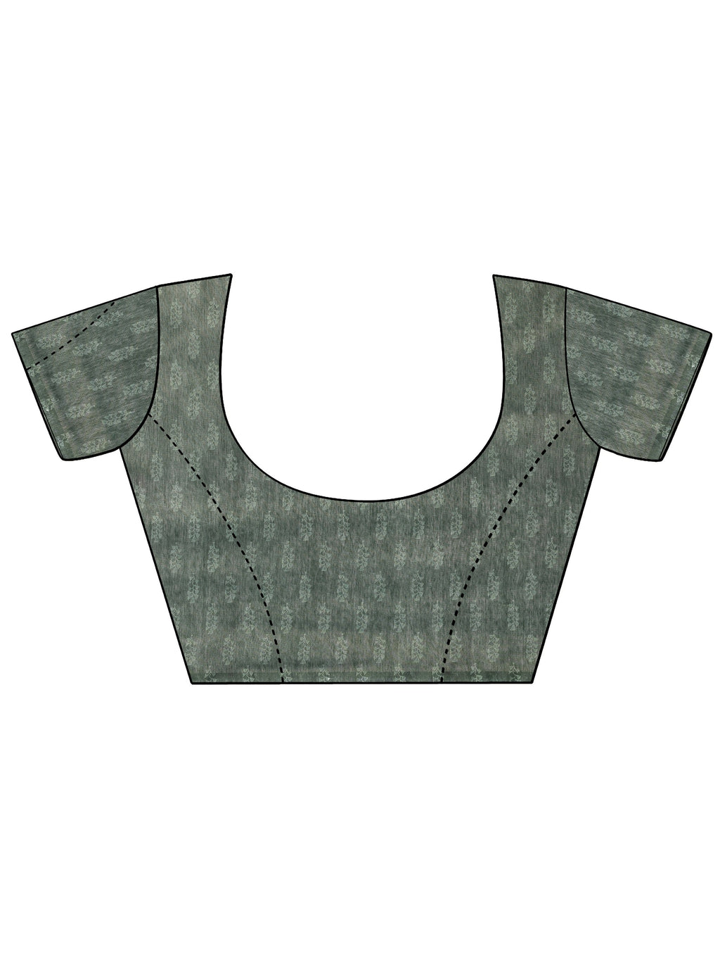 Green Printed Silk Blend Saree With Unstitched Blouse Piece