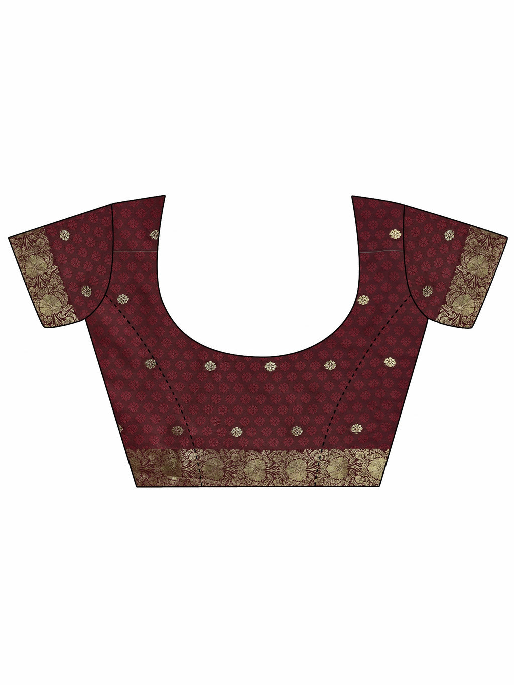 Maroon Woven Design Silk Blend Saree With Unstitched Blouse Piece