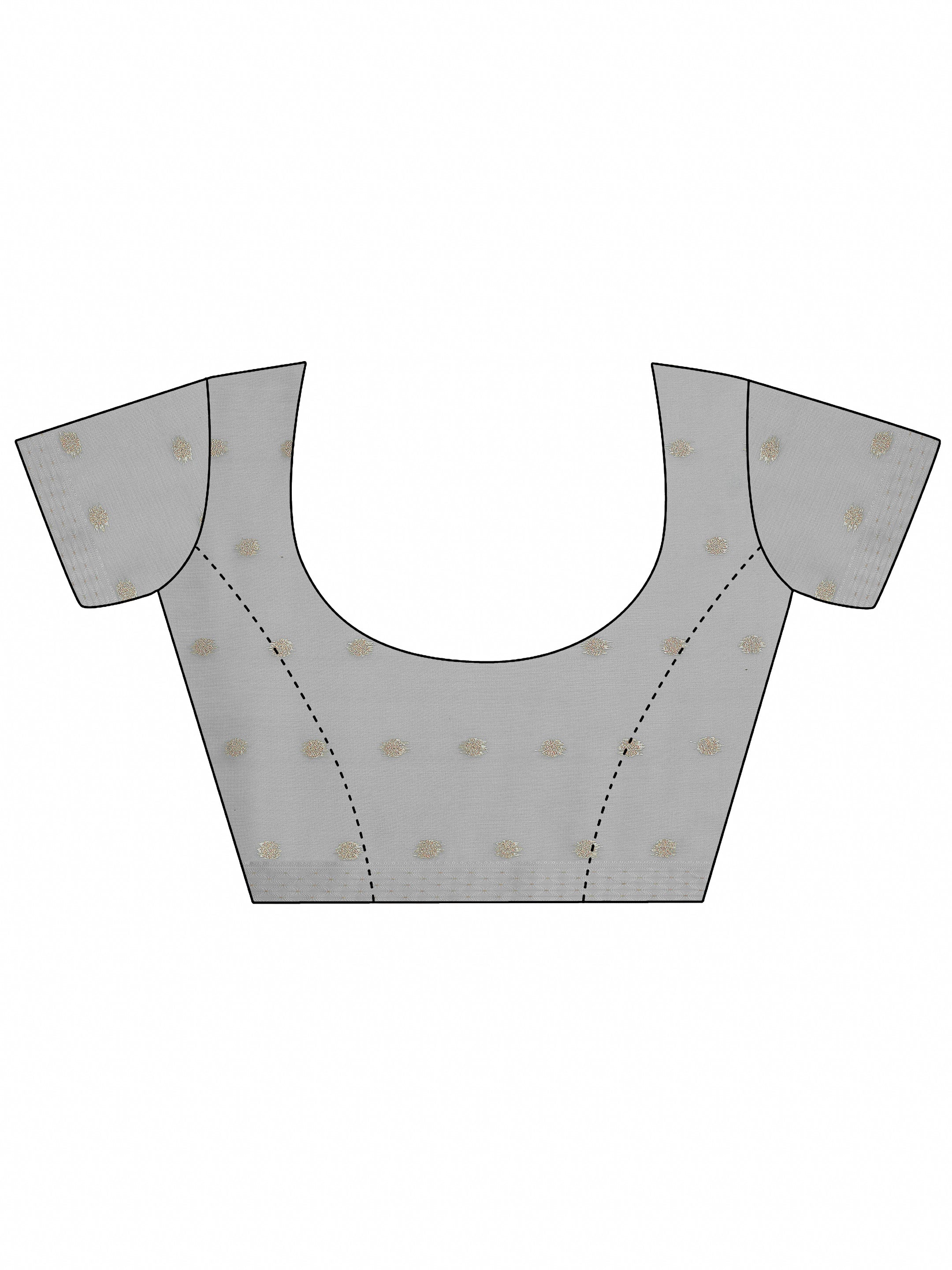 Grey Printed Chanderi Saree With Unstitched Blouse Piece