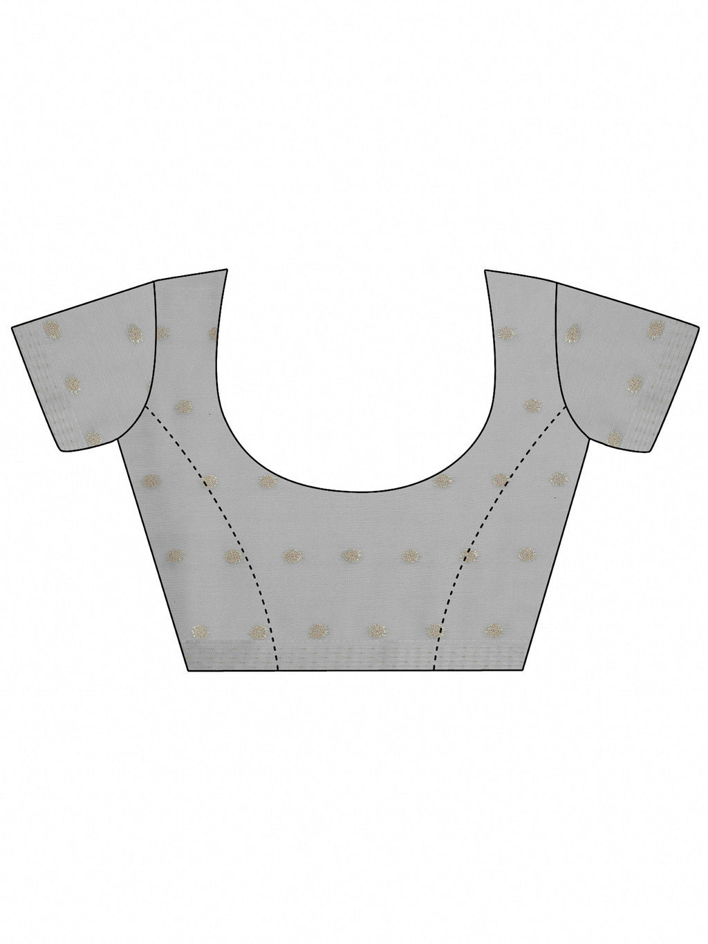 Grey Printed Chanderi Saree With Unstitched Blouse Piece