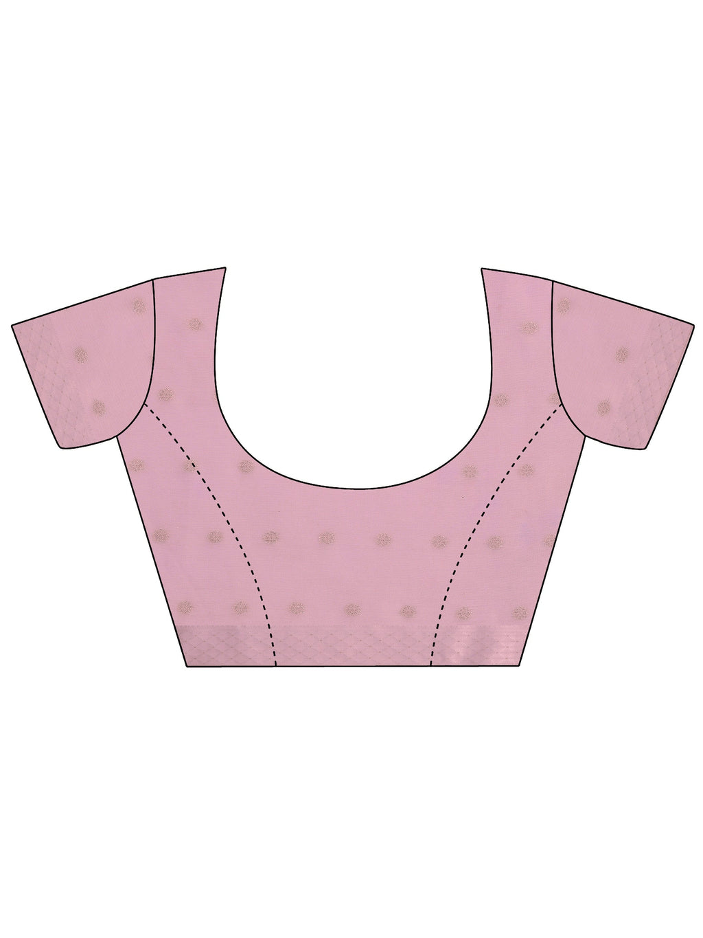 Pink Printed Chanderi Saree With Unstitched Blouse Piece