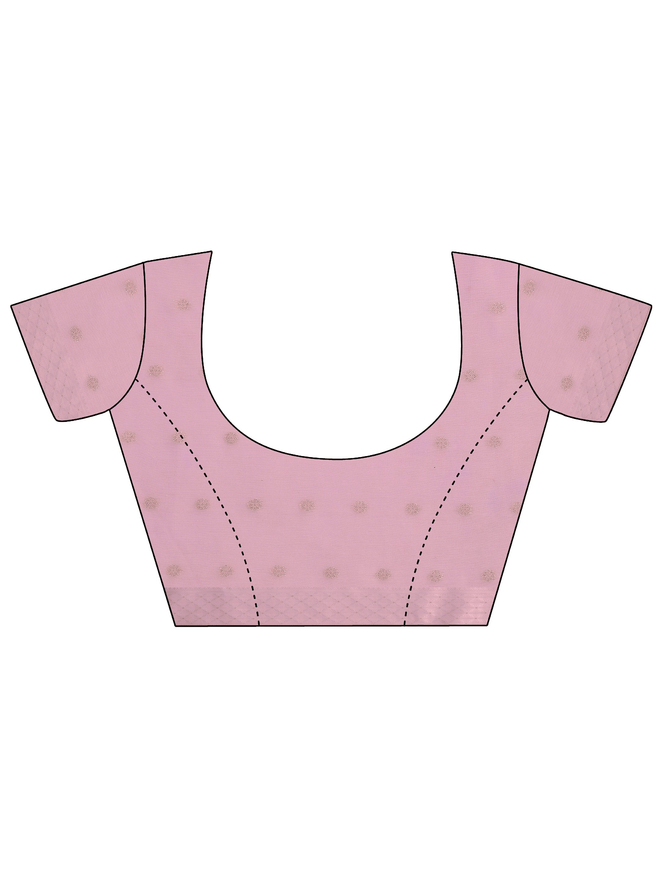 Pink Printed Chanderi Saree With Unstitched Blouse Piece