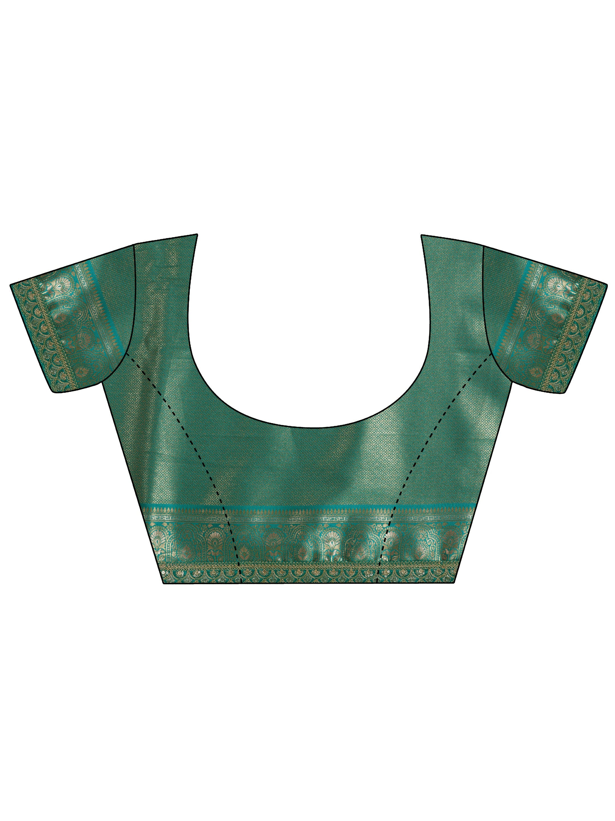 Peach Woven Design Silk Blend Sarees With Unstitched Blouse Piece