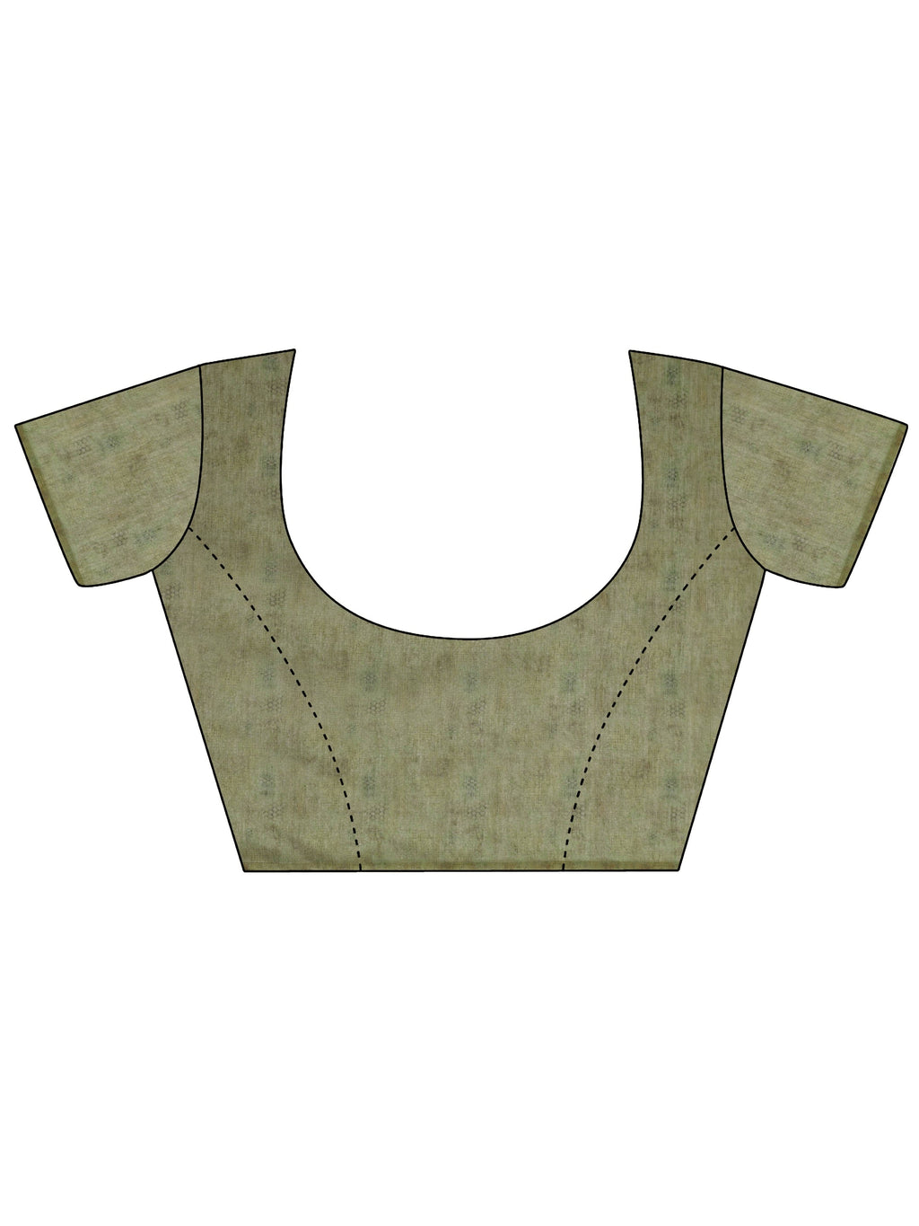 Green Printed Silk Blend Saree With Unstitched Blouse Piece