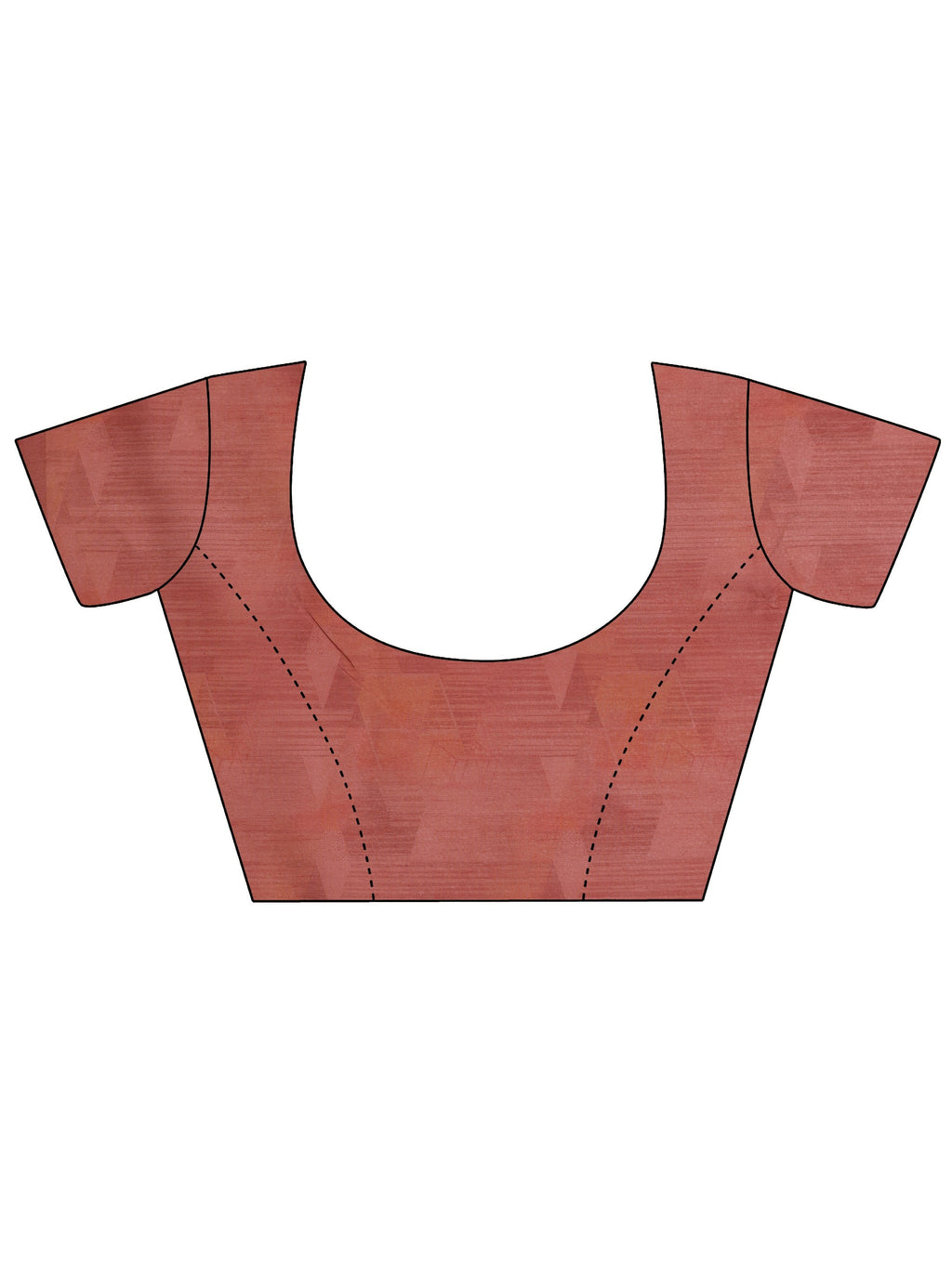 Peach Printed Silk Blend Saree With Unstitched Blouse Piece