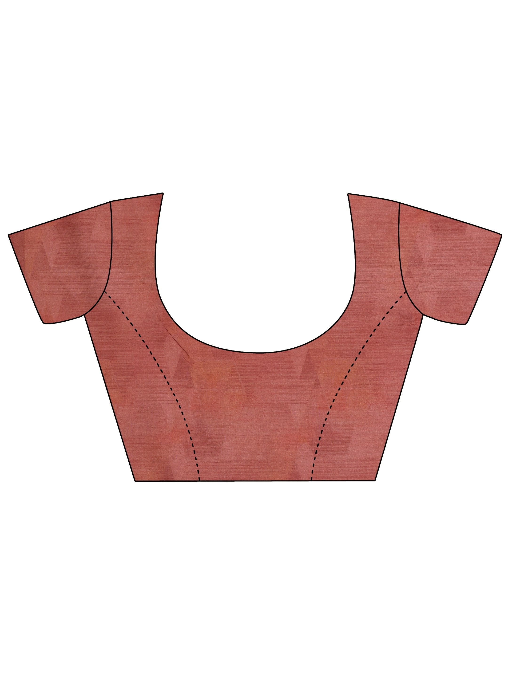 Peach Printed Silk Blend Saree With Unstitched Blouse Piece