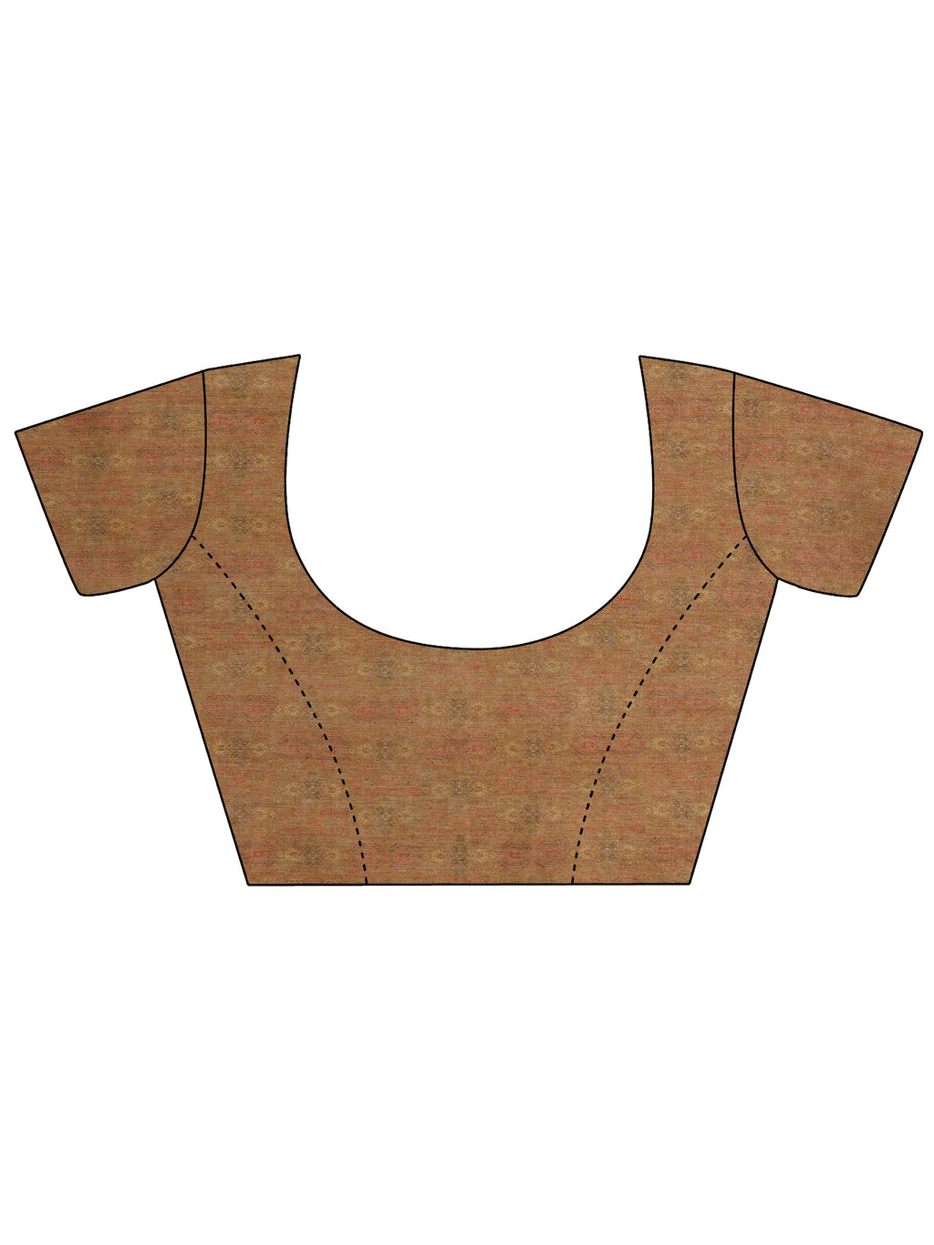 Mustard Printed Silk Blend Saree With Unstitched Blouse Piece