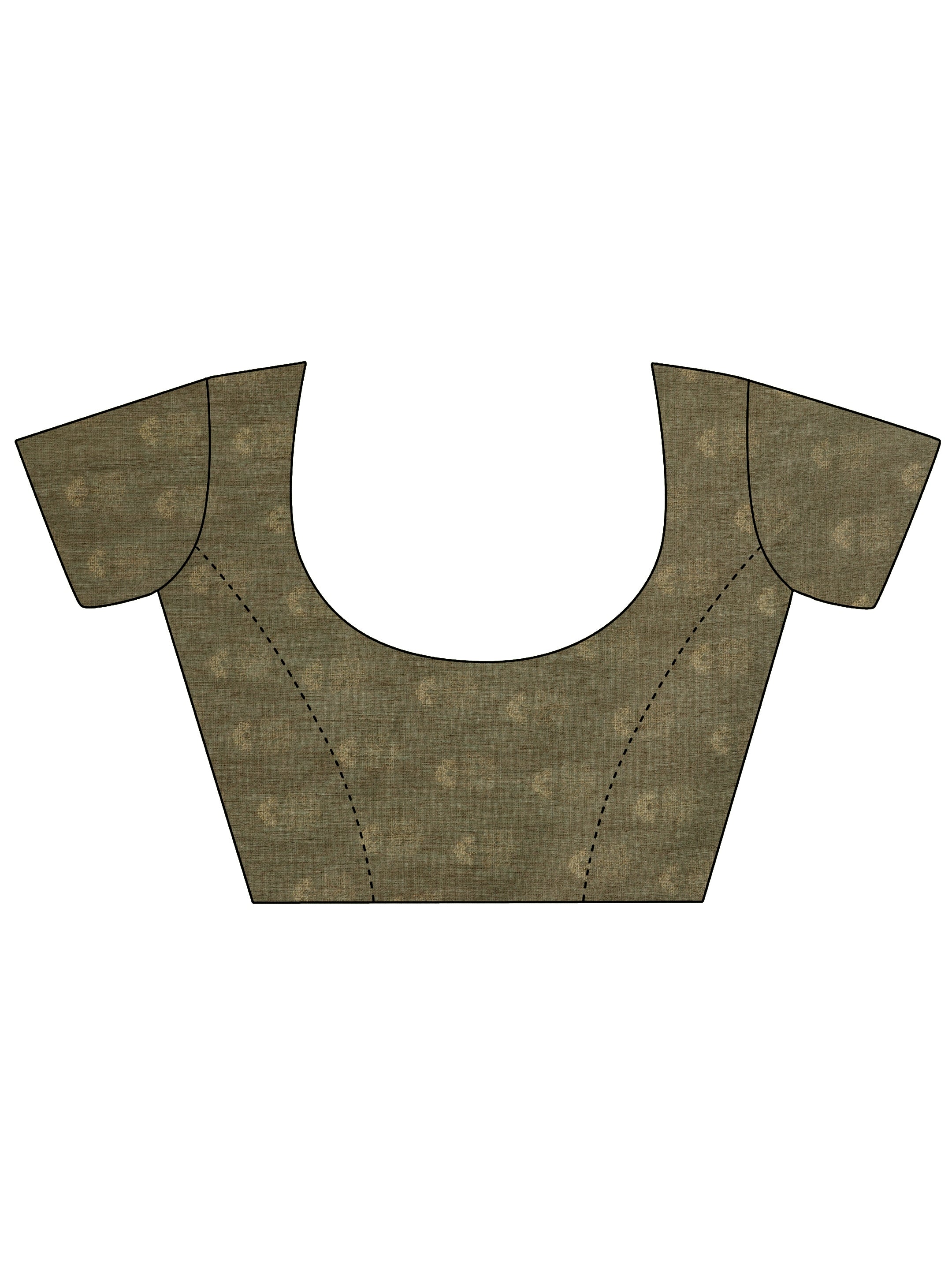 Green Printed Silk Blend Saree With Unstitched Blouse Piece