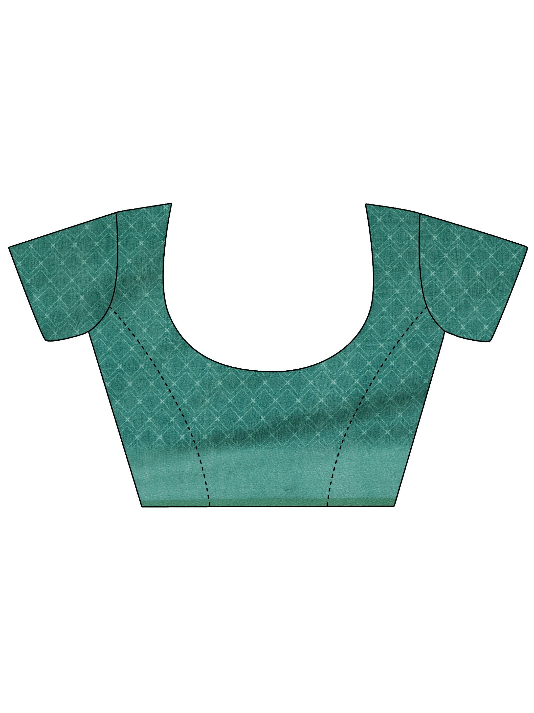 Blue Printed Silk Blend Saree With Unstitched Blouse Piece