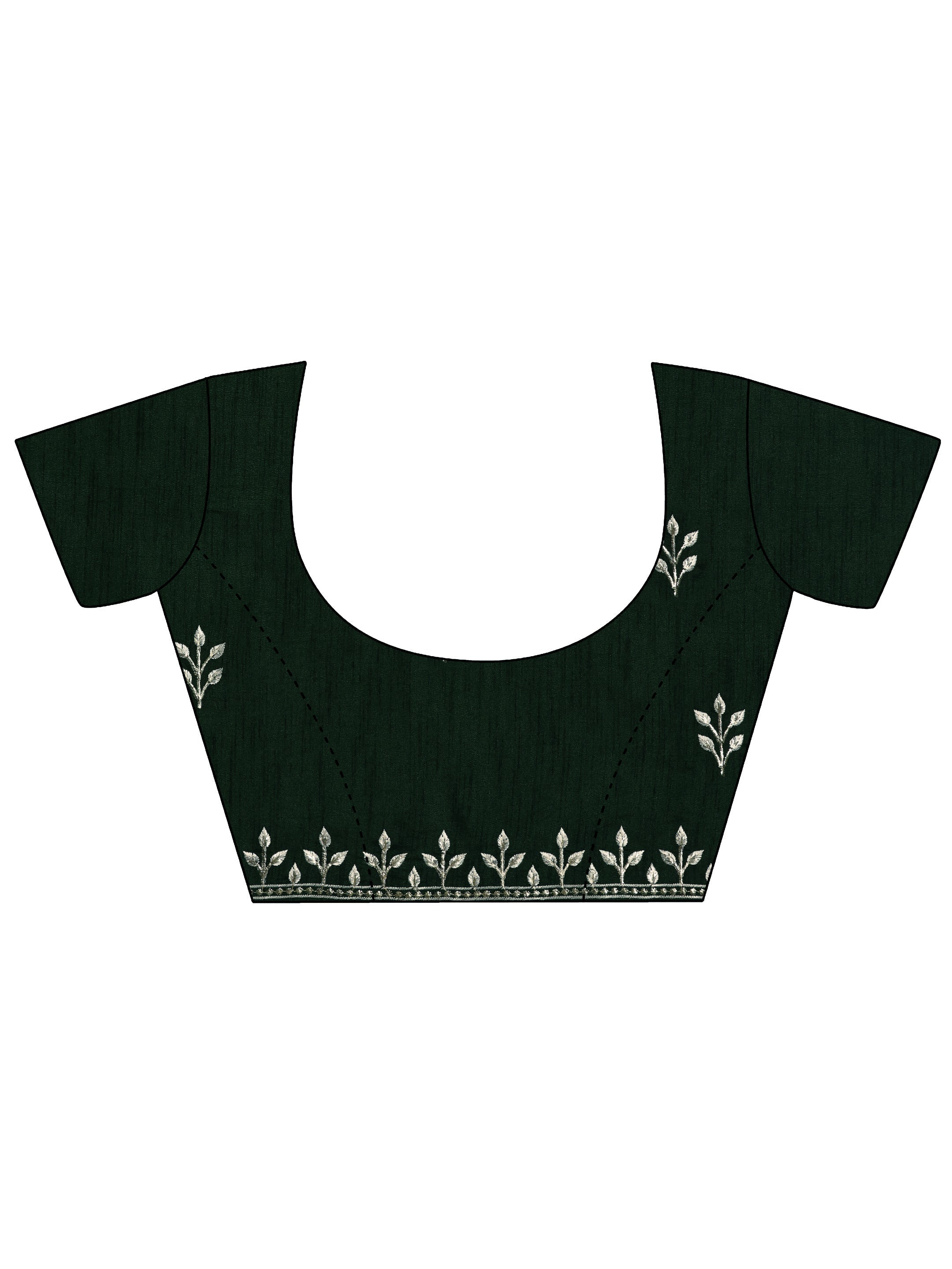 Green Embroidered Jimmy Choo Organza Saree With Unstitched Blouse Piece