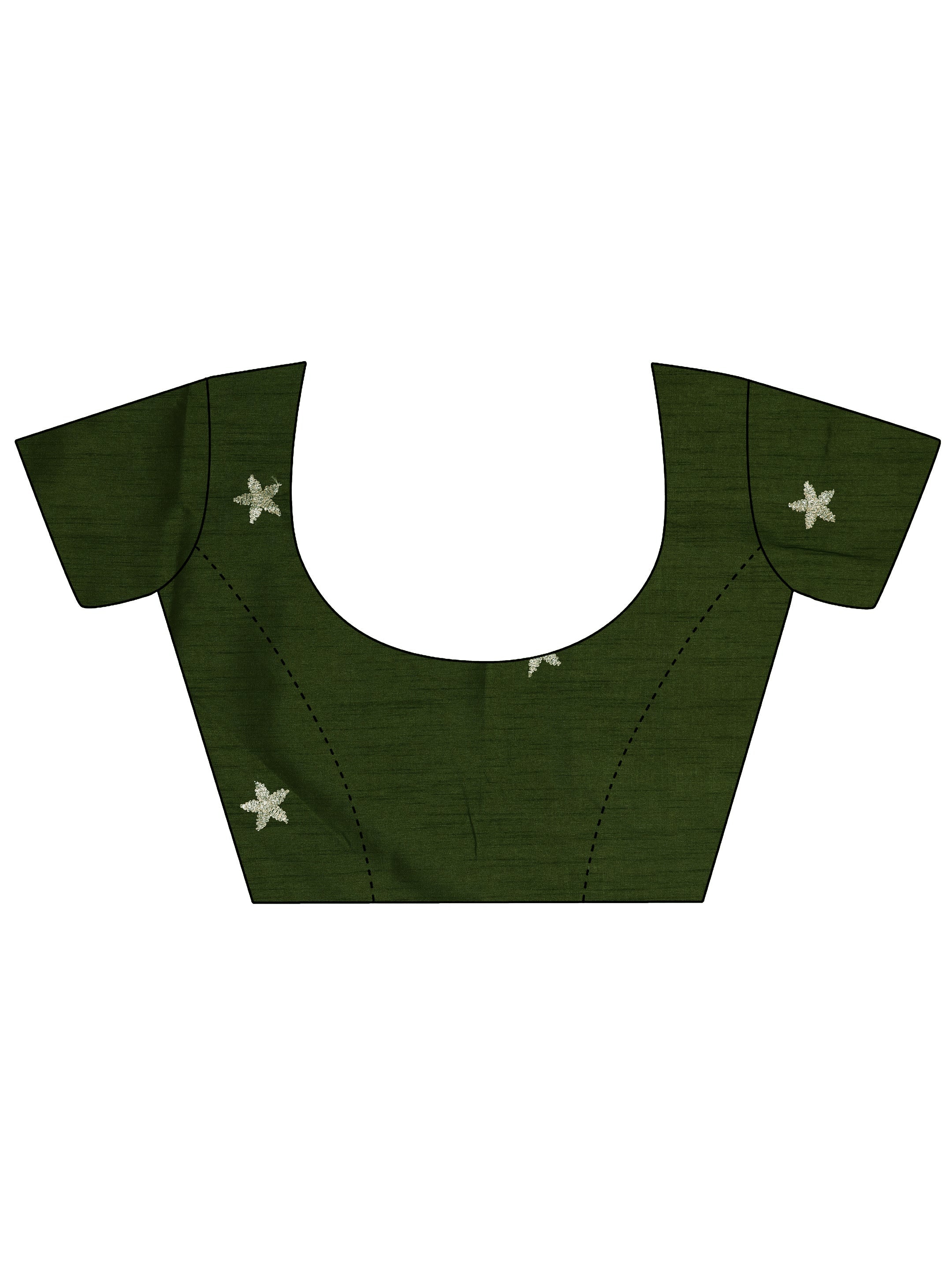 Green Embellished Crepe Saree With Unstitched Blouse Piece