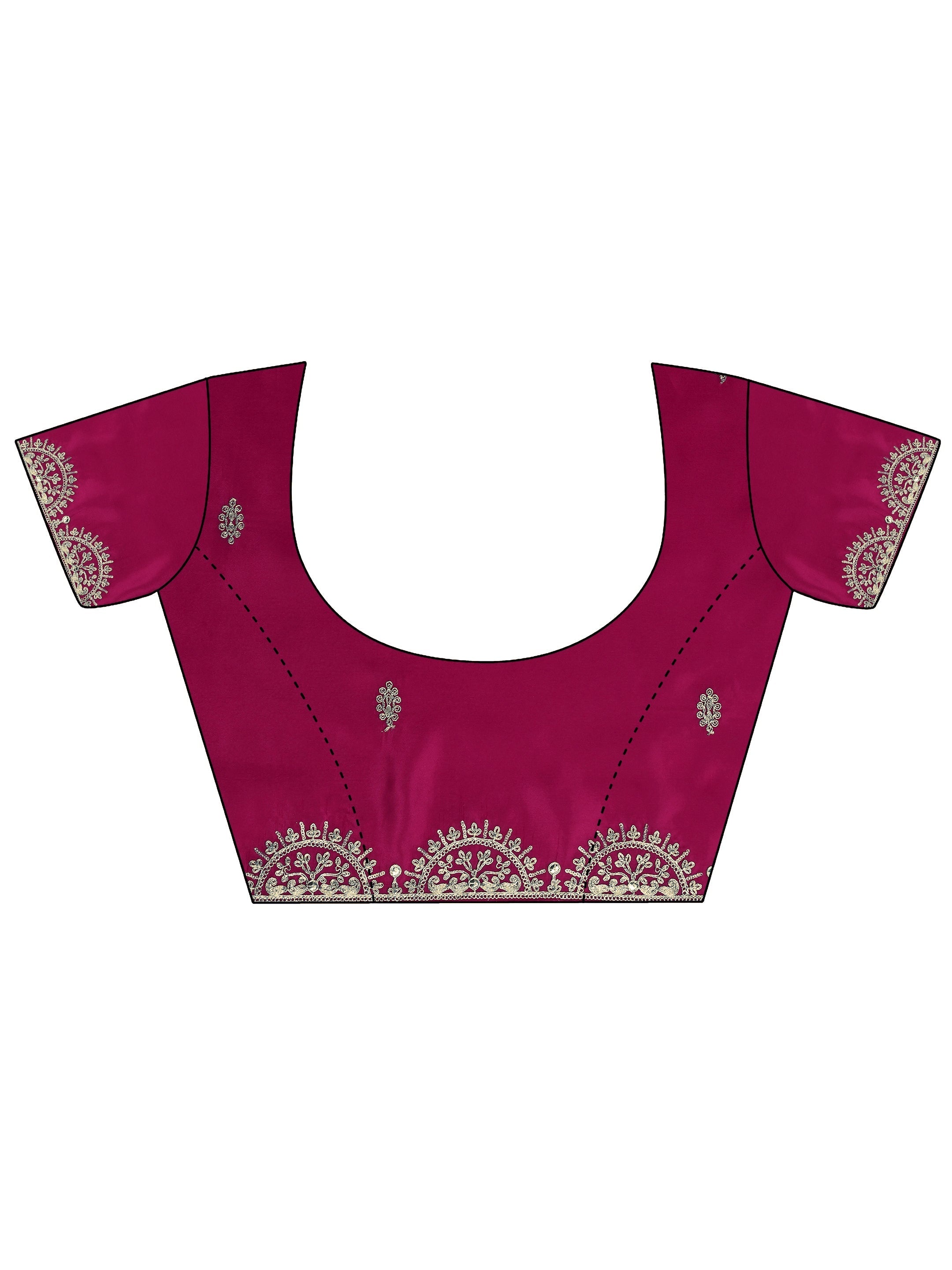 Pink Embellished Crepe Saree With Unstitched Blouse Piece