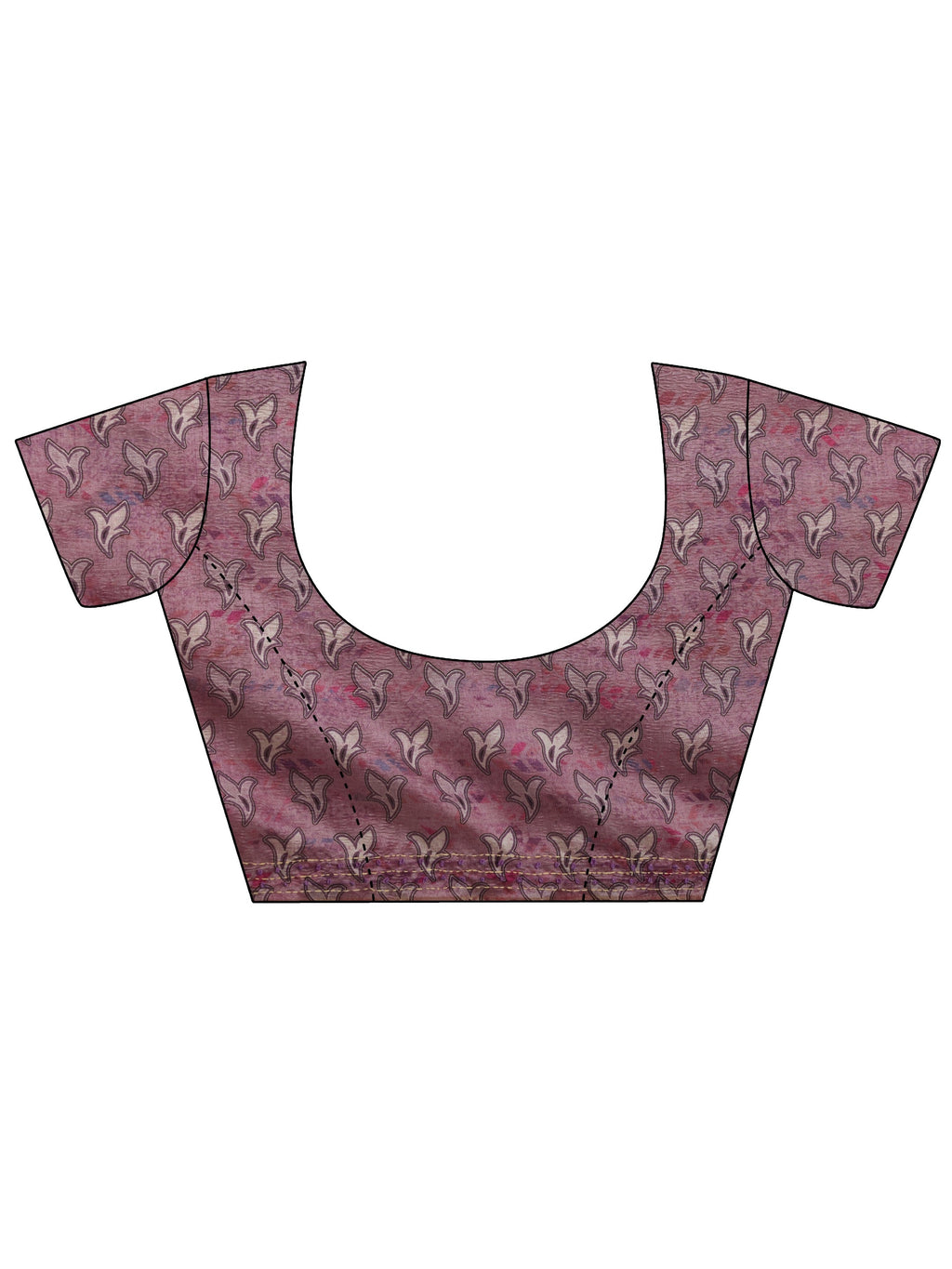 Lavender Embellished Silk Blend Saree With Unstitched Blouse Piece