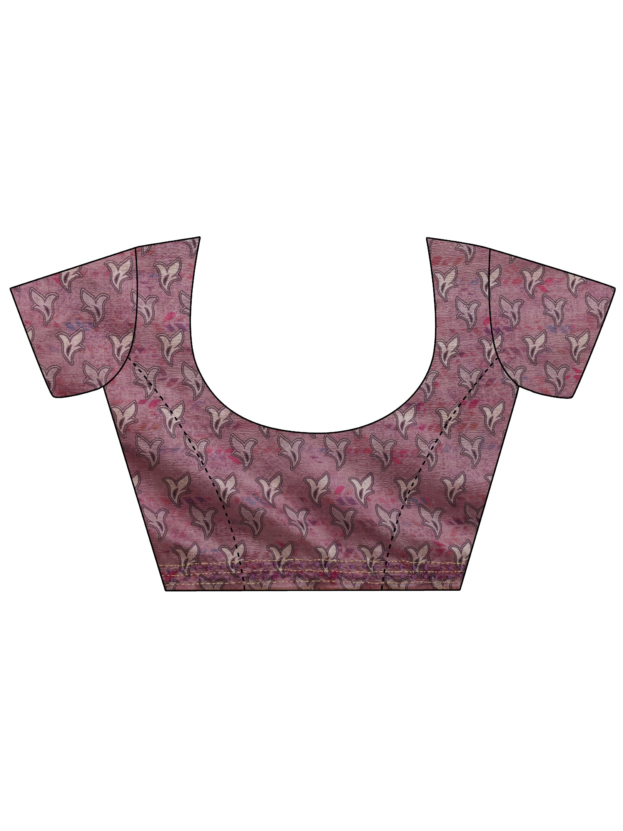 Lavender Embellished Silk Blend Saree With Unstitched Blouse Piece