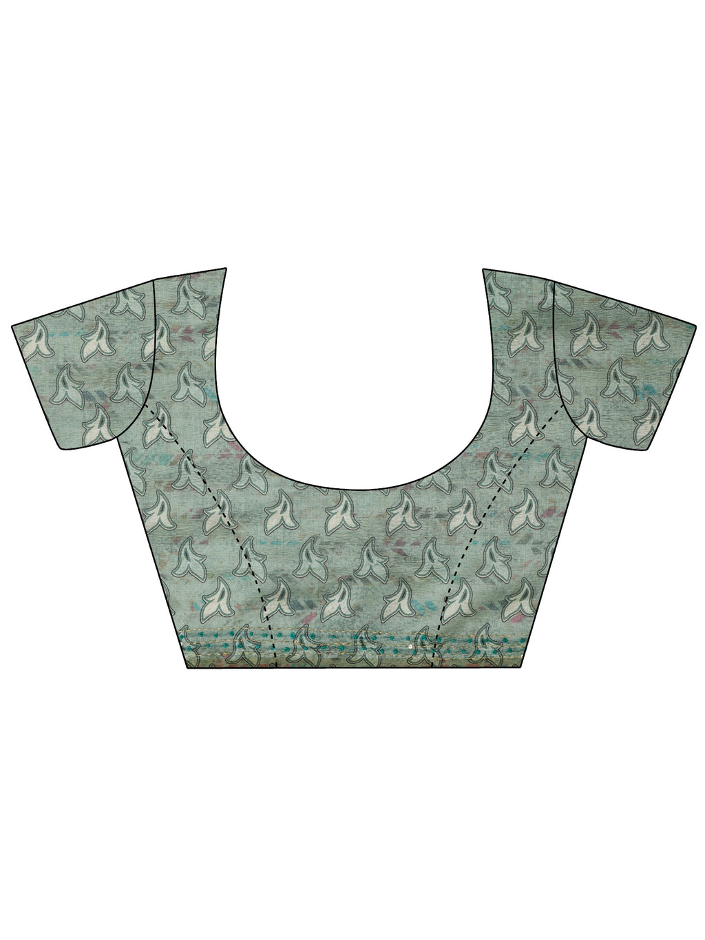 Green Embellished Silk Blend Saree With Unstitched Blouse Piece