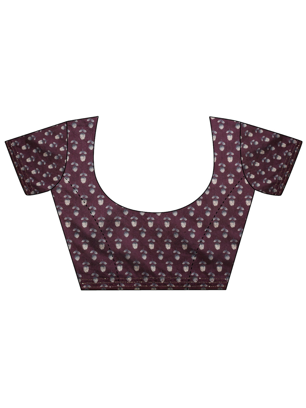 Burgundy Embellished Silk Blend Saree With Unstitched Blouse Piece