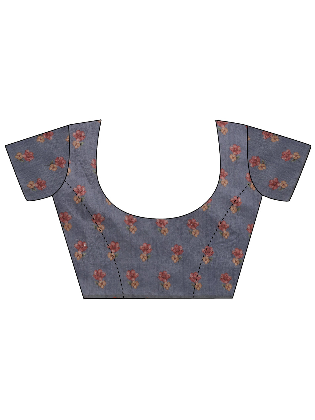 Lavender Embellished Silk Blend Saree With Unstitched Blouse Piece