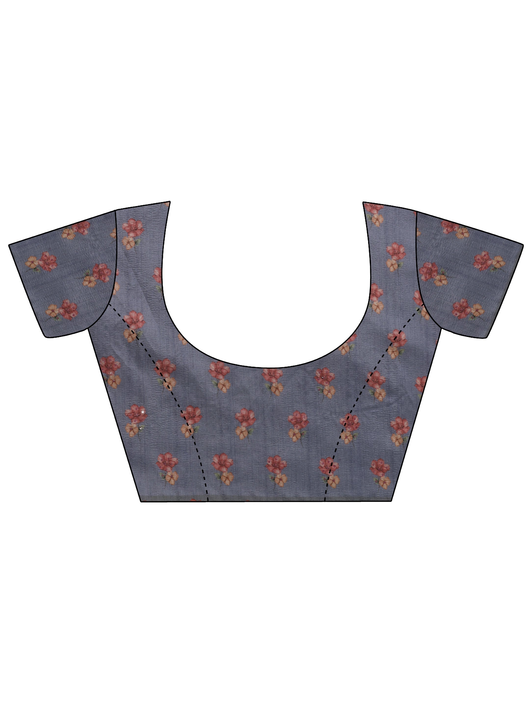 Lavender Embellished Silk Blend Saree With Unstitched Blouse Piece