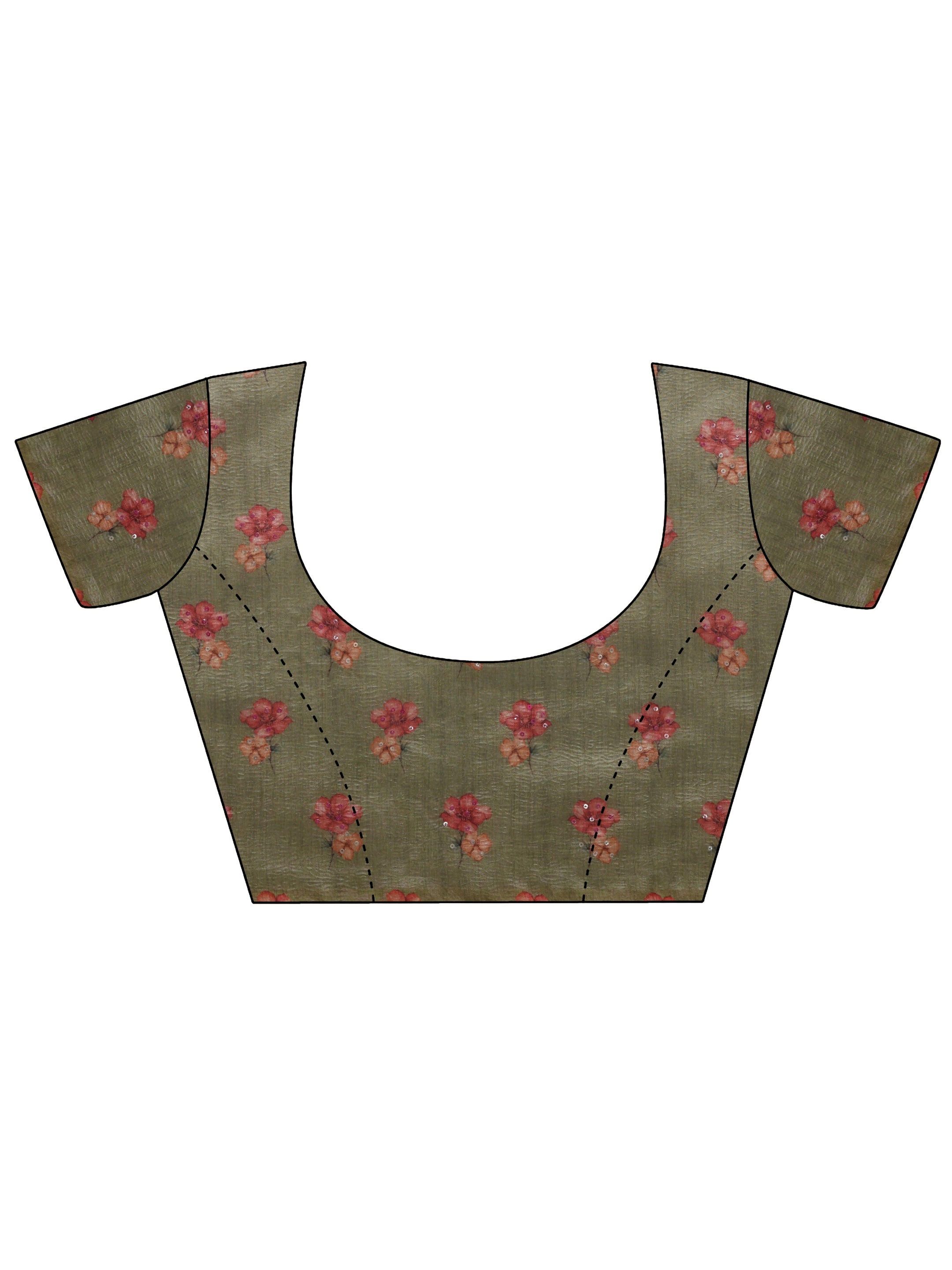 Green Embellished Silk Blend Saree With Unstitched Blouse Piece