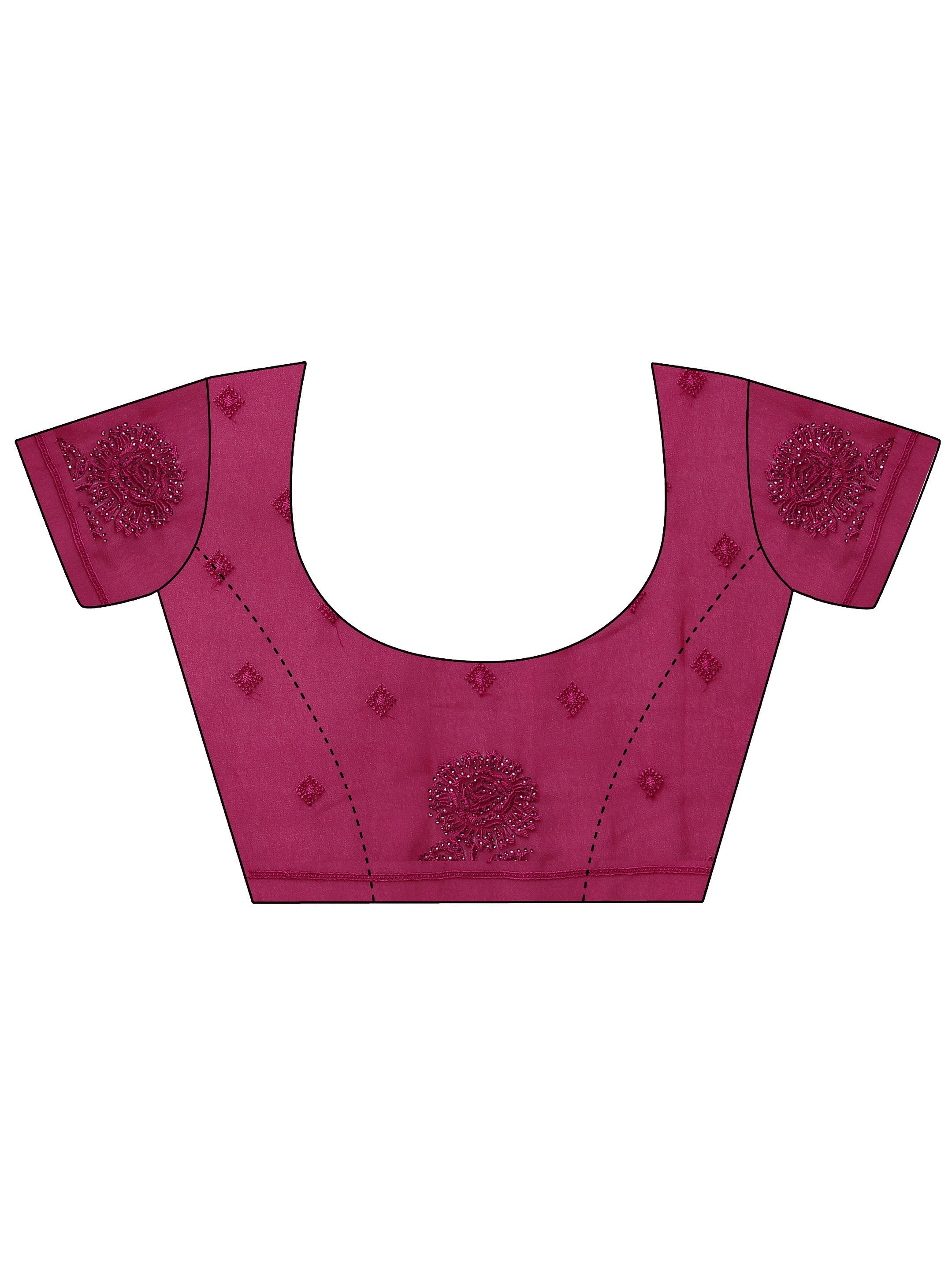 Pink Embroidered Georgette Saree With Unstitched Blouse Piece