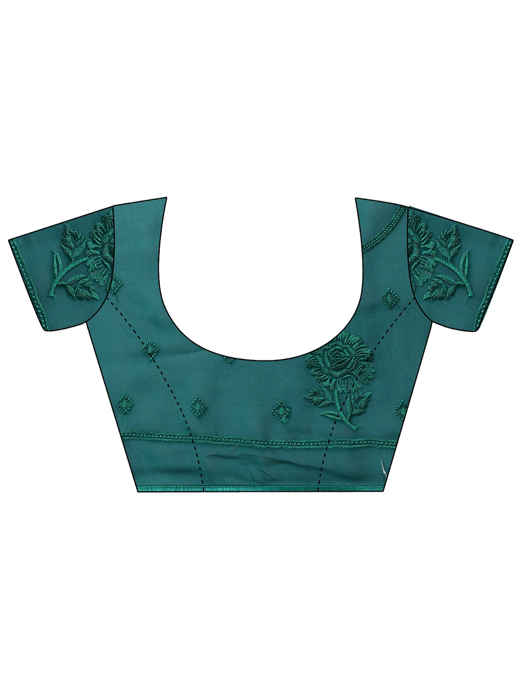 Blue Embroidered Georgette Saree With Unstitched Blouse Piece