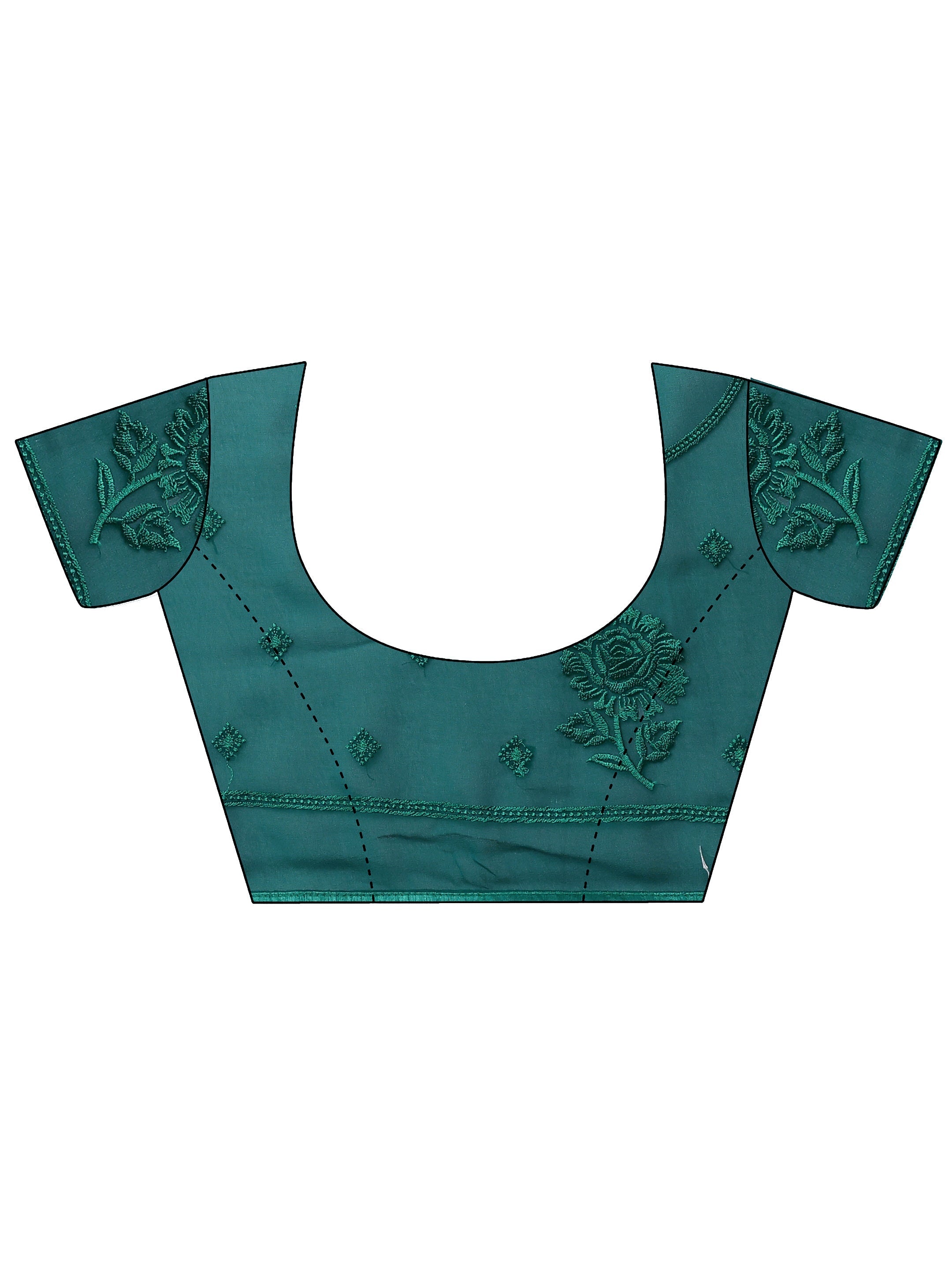 Blue Embroidered Georgette Saree With Unstitched Blouse Piece