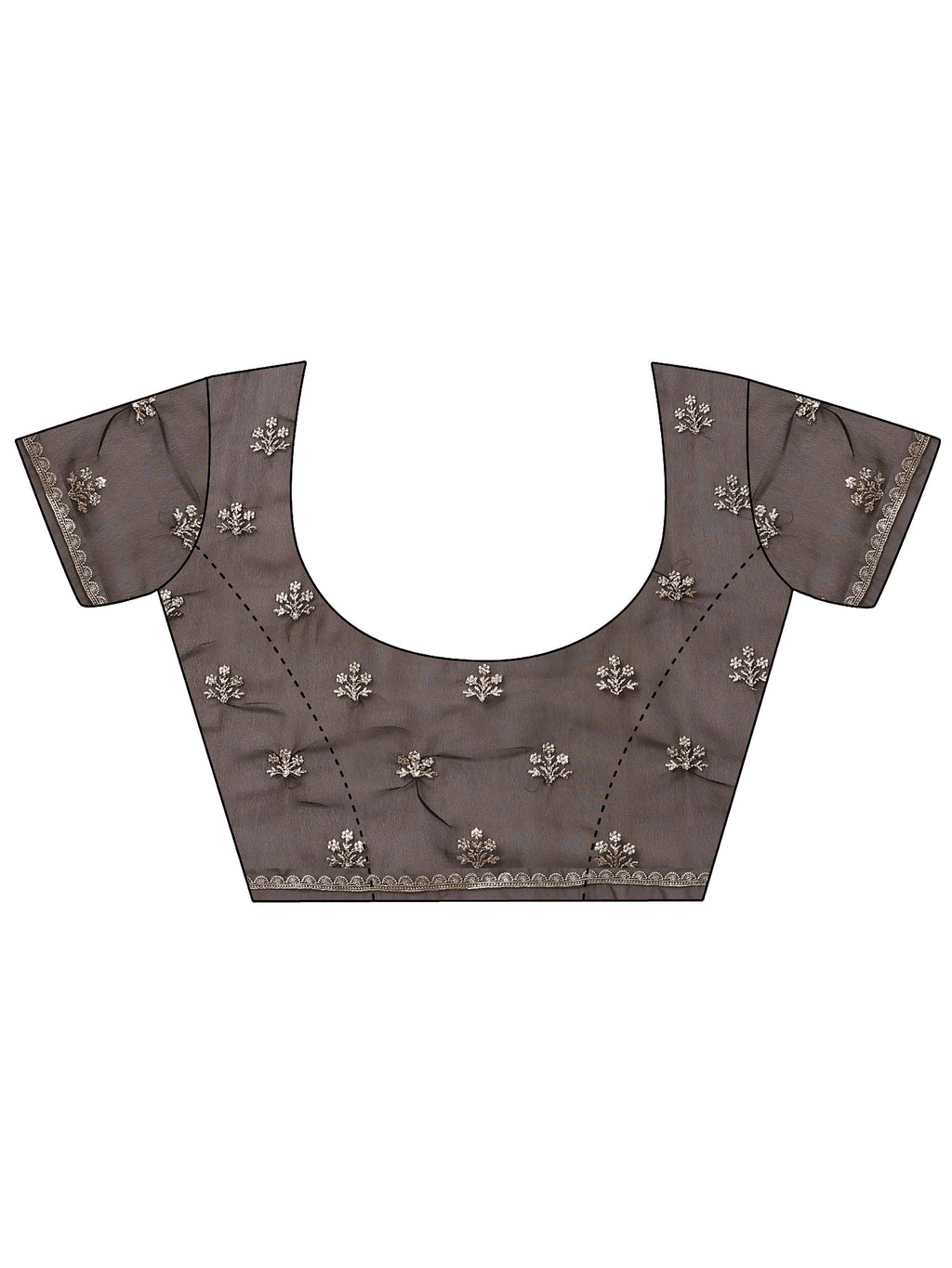 Black Embroidered Georgette Saree With Unstitched Blouse Piece