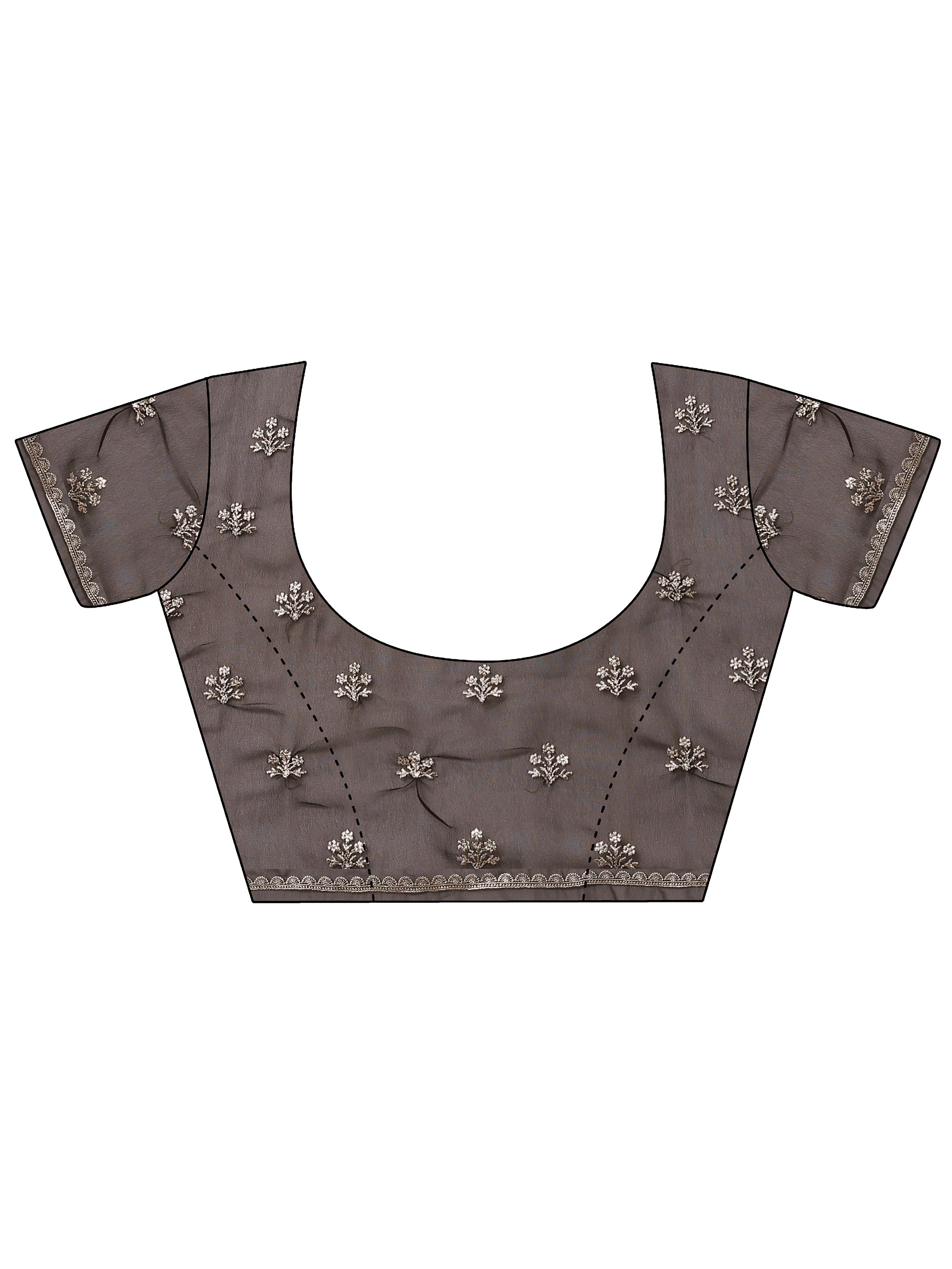 Black Embroidered Georgette Saree With Unstitched Blouse Piece