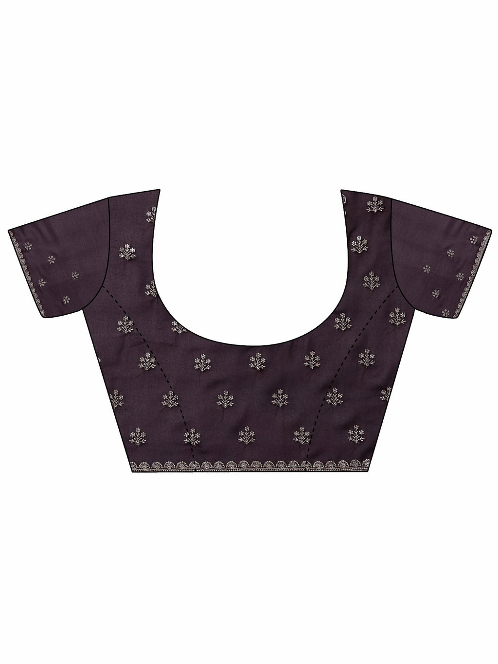 Burgundy Embroidered Georgette Saree With Unstitched Blouse Piece