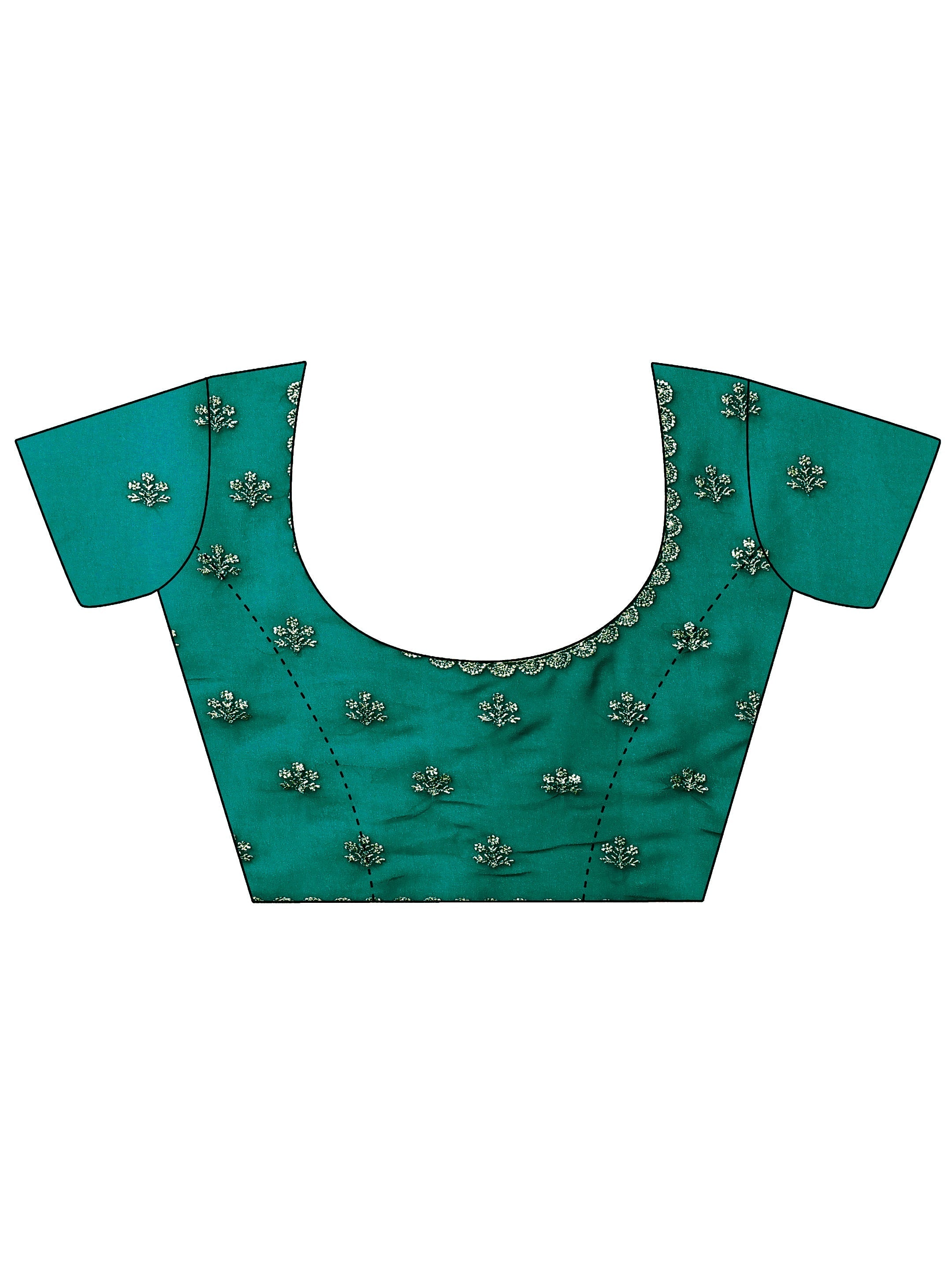 Green Embroidered Georgette Saree With Unstitched Blouse Piece