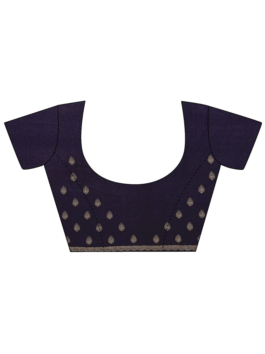 Navy Blue Embroidered Georgette Saree With Unstitched Blouse Piece