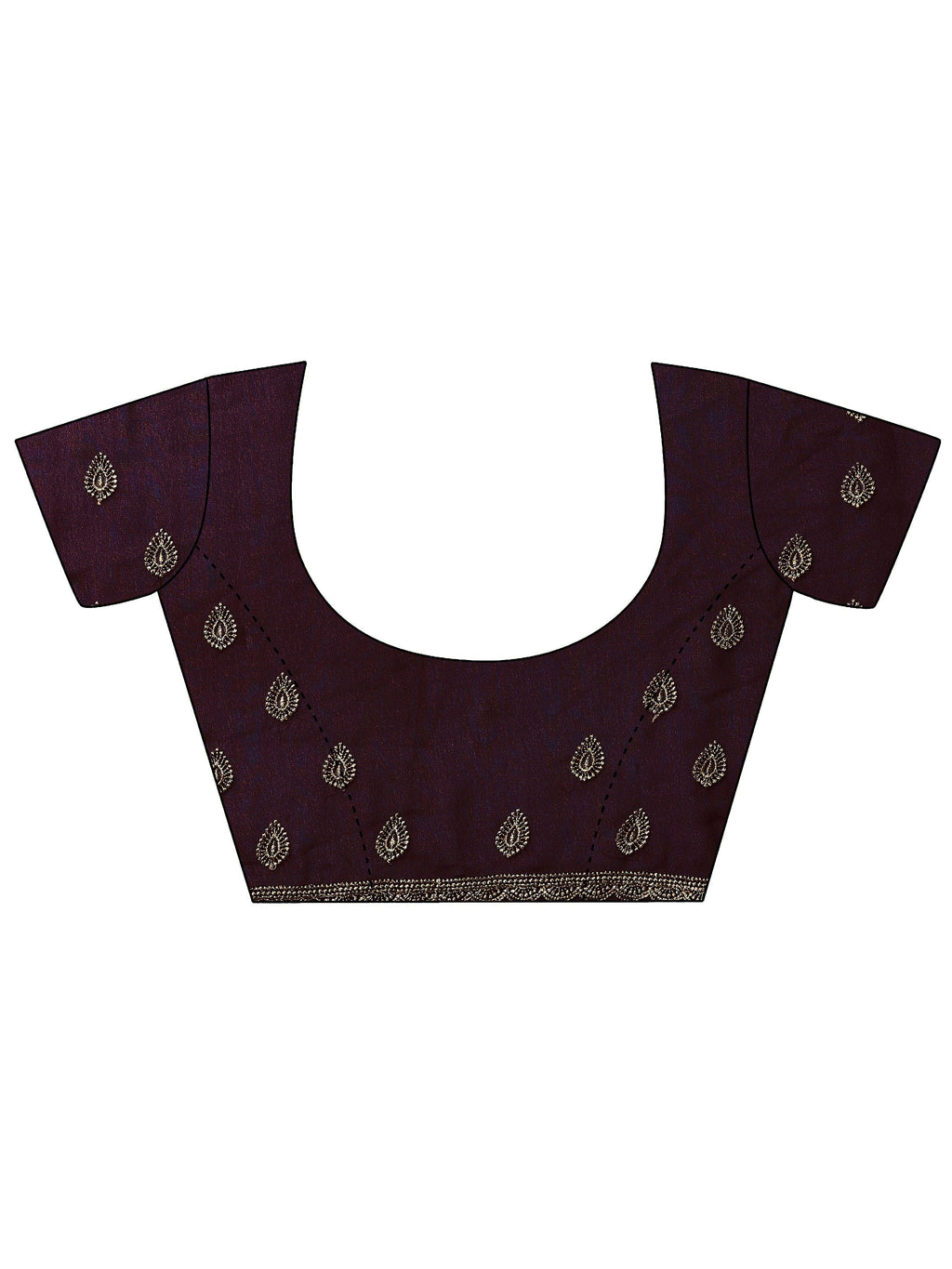 Burgundy Embroidered Georgette Saree With Unstitched Blouse Piece