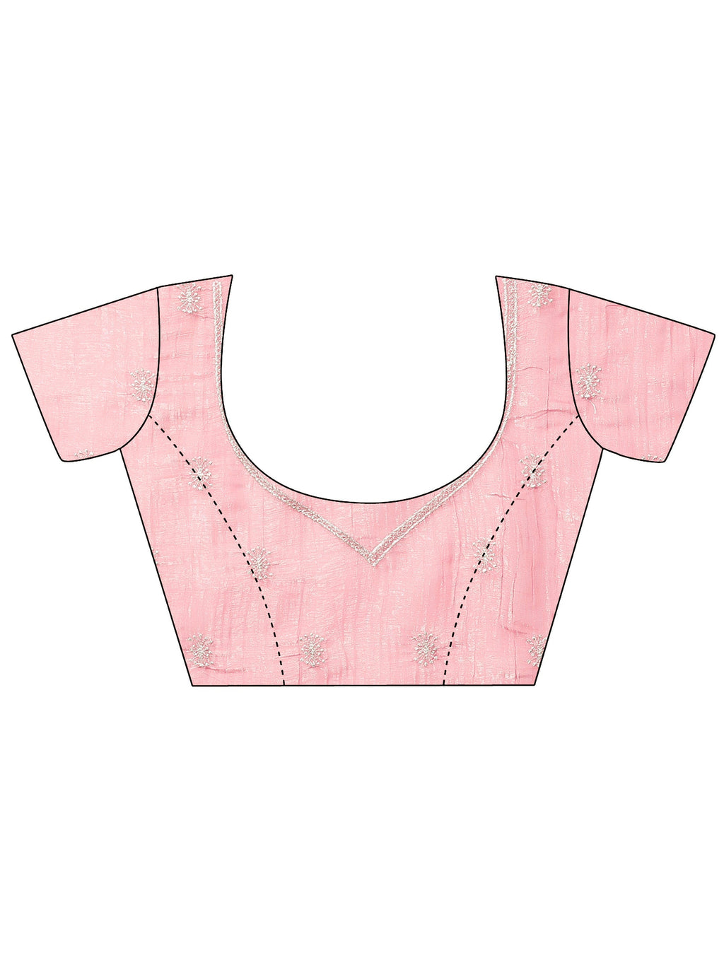 Coral Embroidered Organza Saree With Unstitched Blouse Piece