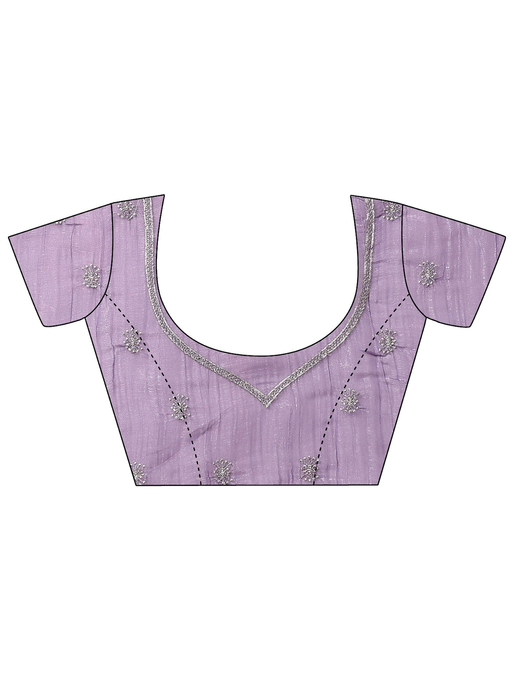 Lavender Embroidered Organza Saree With Unstitched Blouse Piece