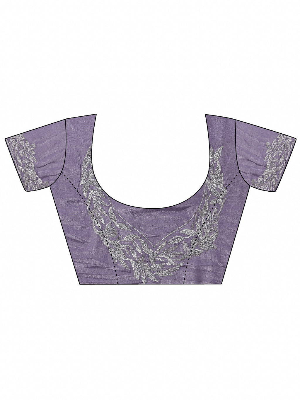 Lavender Embellished Chinon Saree With Unstitched Blouse Piece