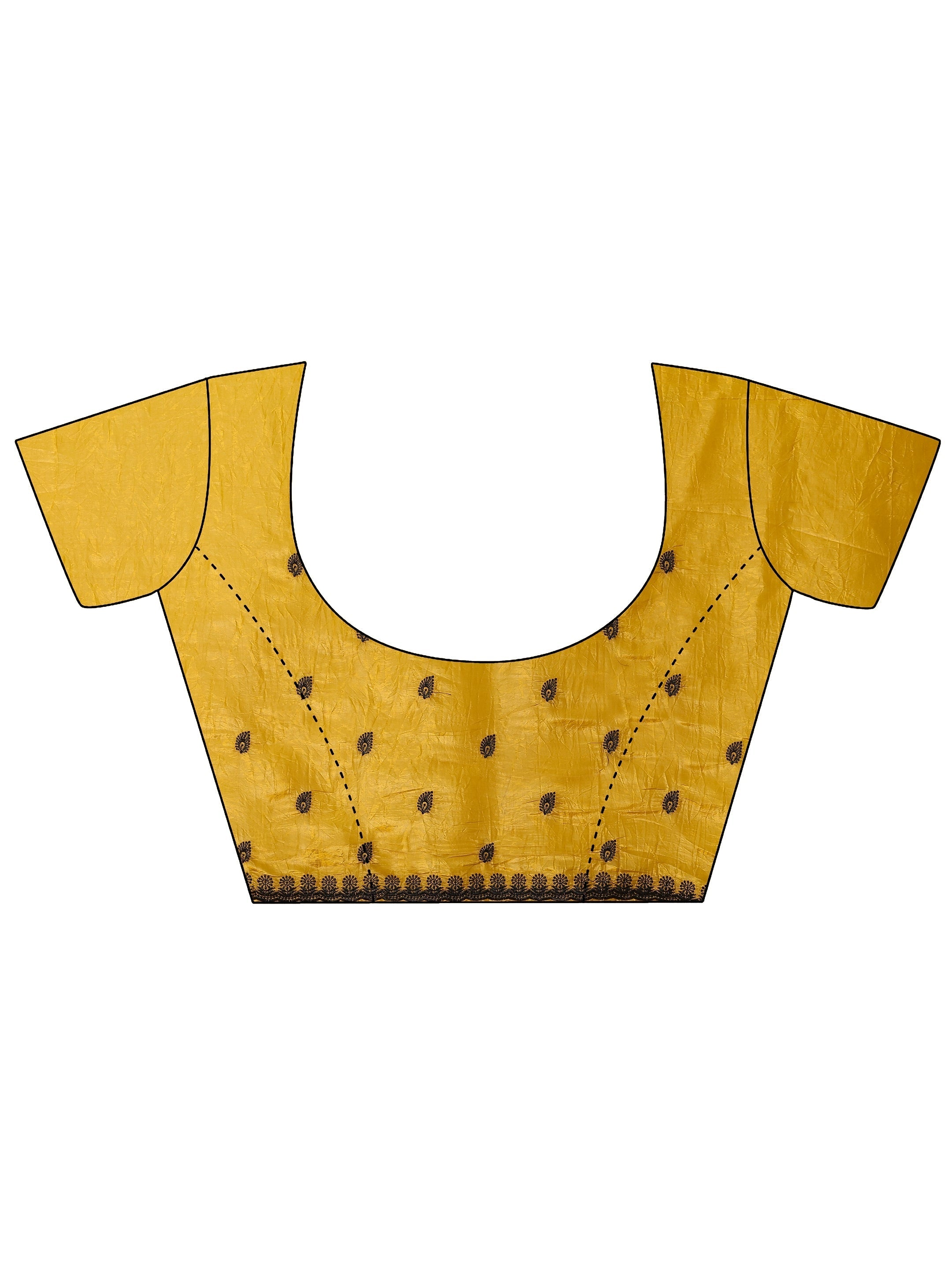 Mustard Embellished Banarasi Organza Saree With Unstitched Blouse Piece