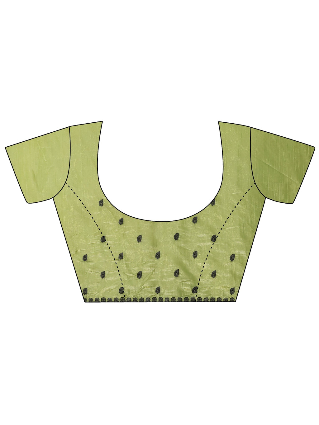 Green Embellished Organza Saree With Unstitched Blouse Piece