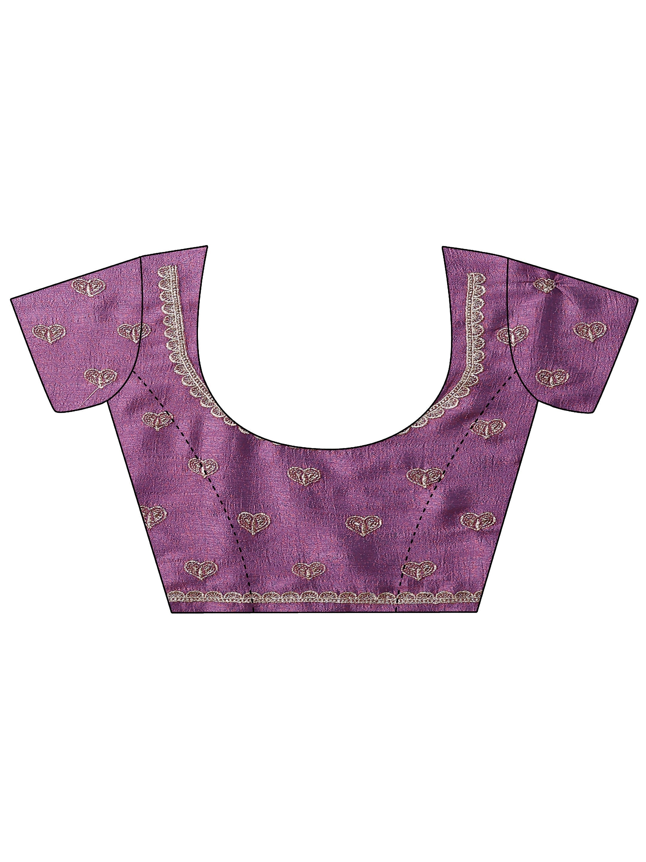 Pink Embellished Silk Blend Saree With Unstitched Blouse Piece