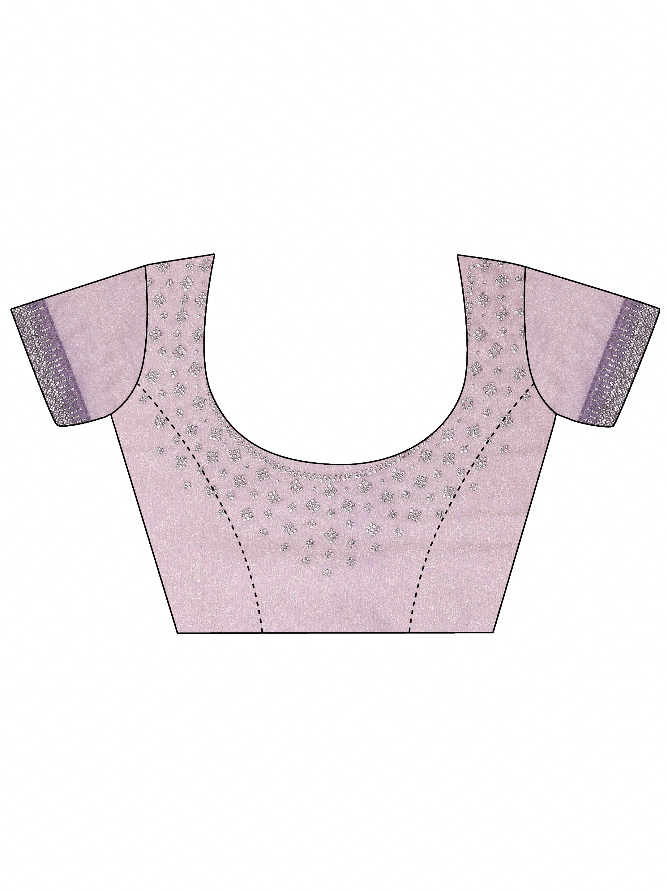 Lavender Embroidered Organza Saree With Unstitched Blouse Piece