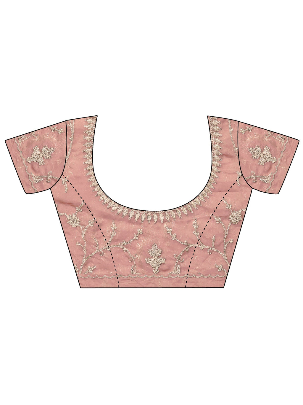 Pink Embellished Organza Saree With Unstitched Blouse Piece