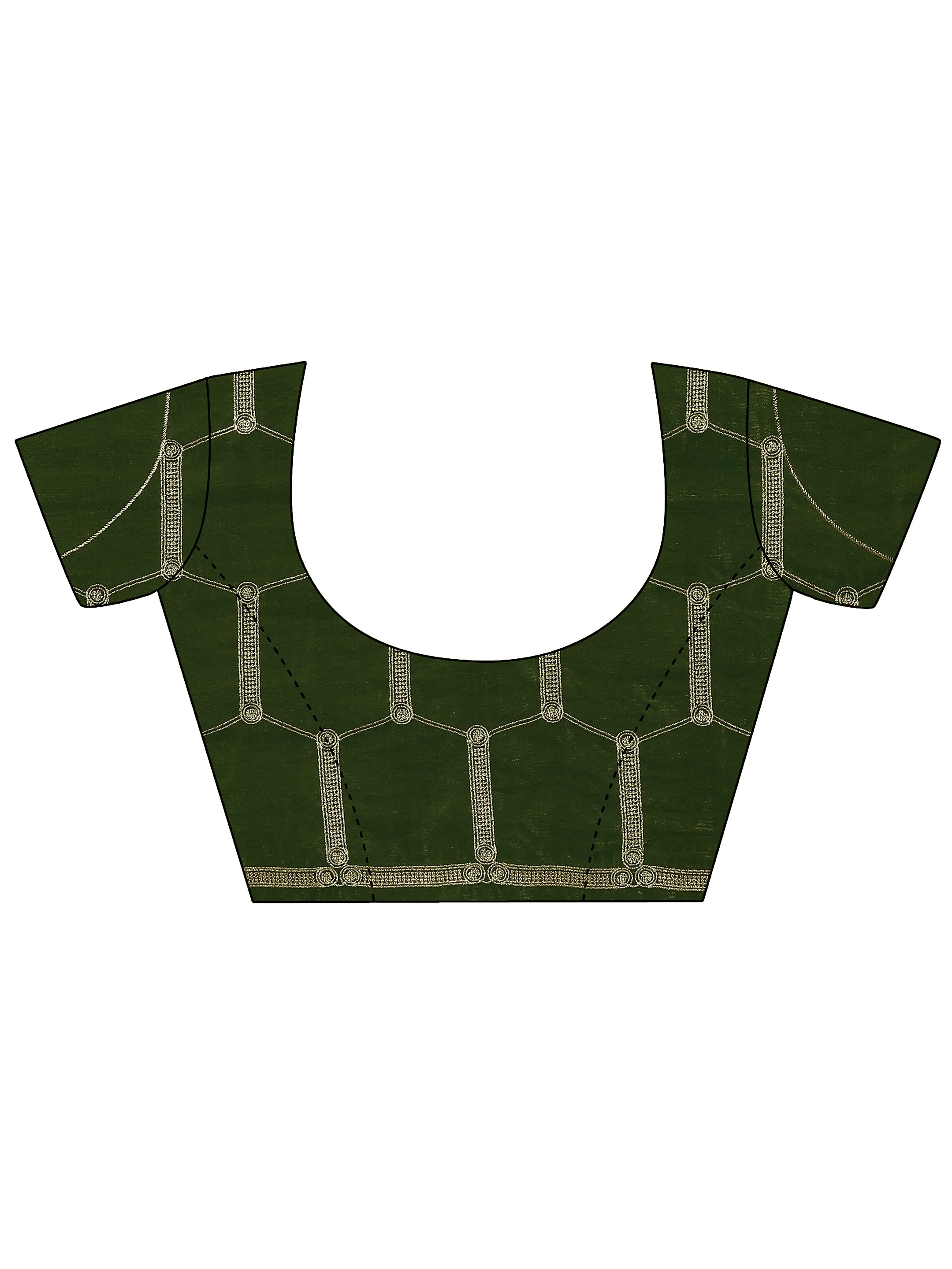 Green Solid Organza Saree With Unstitched Blouse Piece