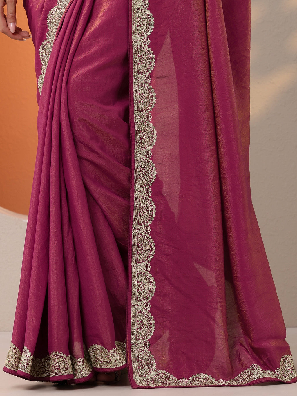 Pink Solid Organza Saree With Unstitched Blouse Piece